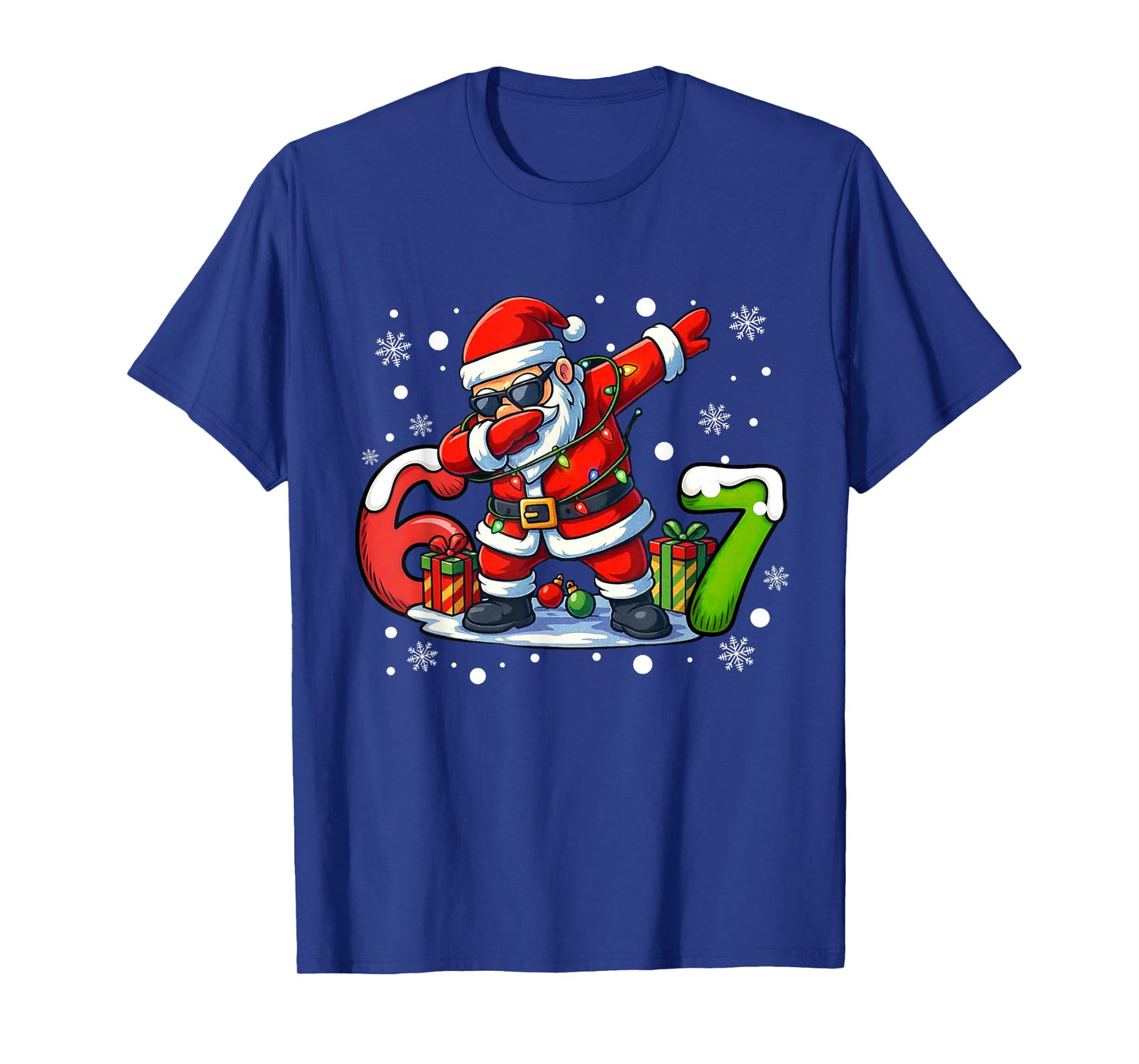 6 7 Meme Christmas 67 Six Seven Santa Dabbing Xmas Boys Kids T-Shirt