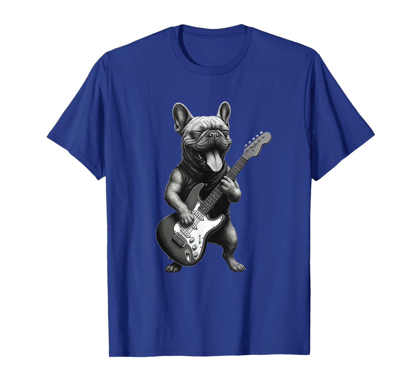 French Bulldog Playing Guitar Funny Dog Lover T-Shirt