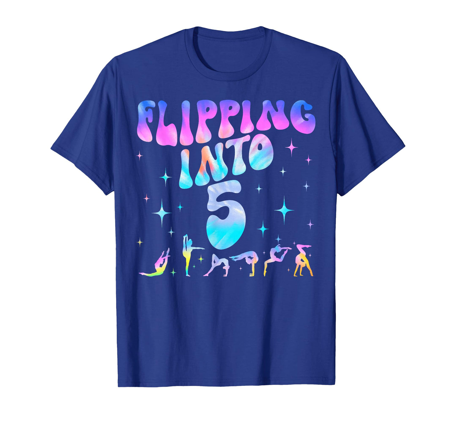 Flipping Into 5th Birthday Gymnastic 5 Years Old Girl Party T-Shirt