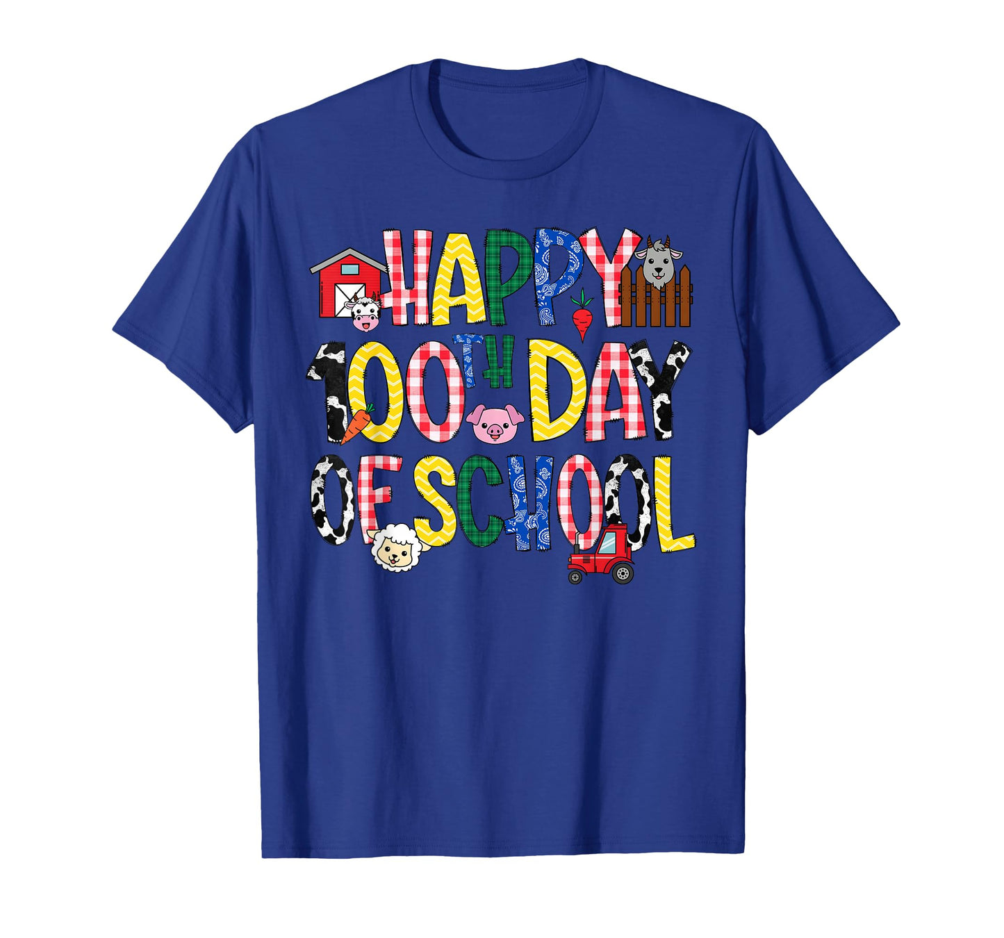 100 Days of School Farm Animal 100th Day of School Kids T-Shirt