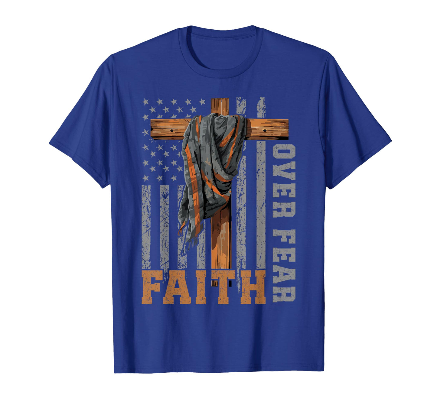 Faith Over Fear Christian Shirt USA Flag Patriotic American T-Shirt