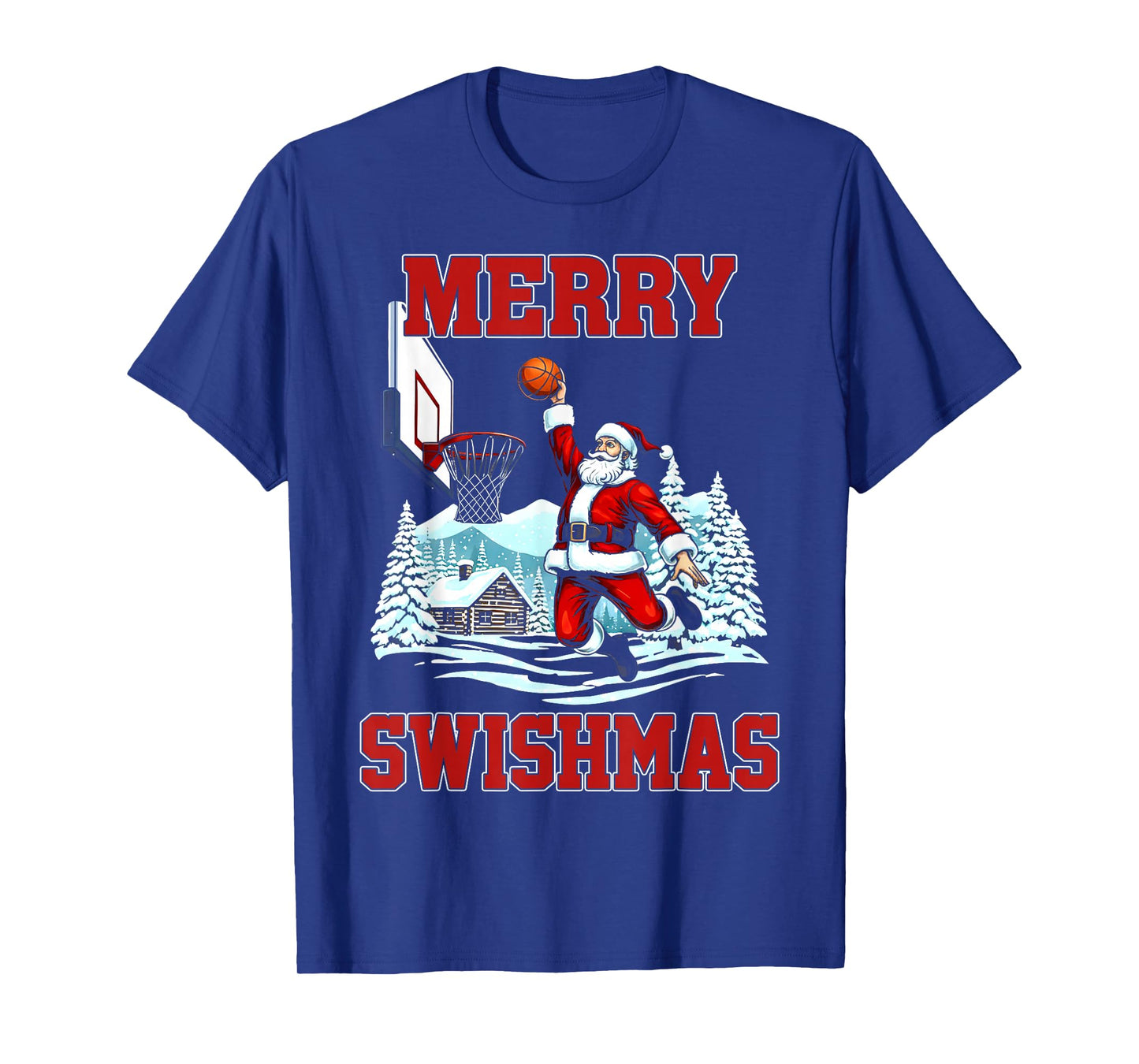 Merry Swishmas Basketball Ugly Christmas Xmas Men Boys Kids T-Shirt