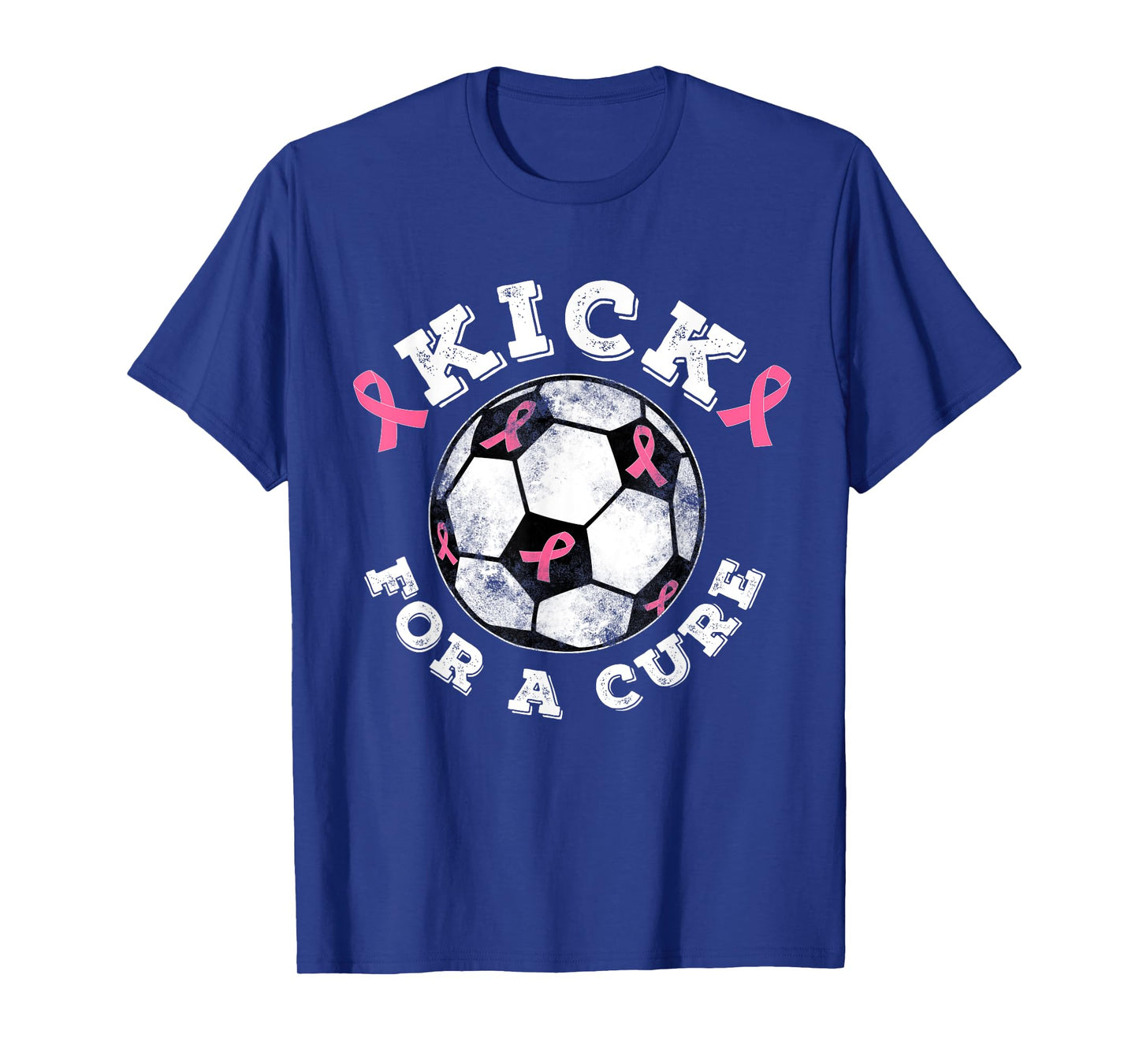 Kick For a Cure Pink Ribbon Breast Cancer Awareness Soccer T-Shirt