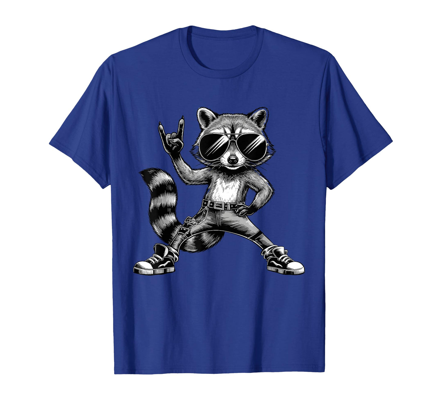 Retro Raccoon Rock Music Men Kids Women T-Shirt