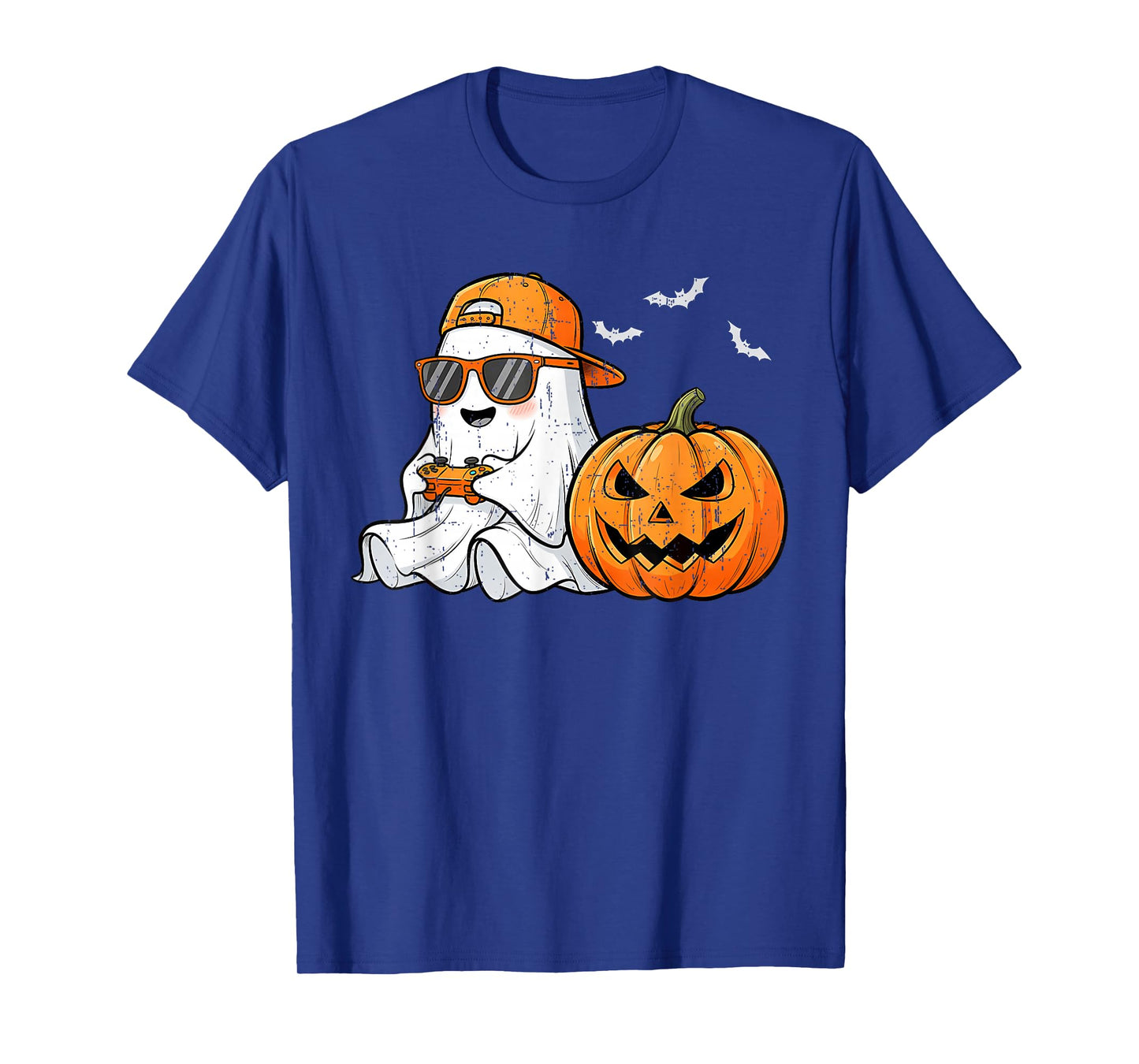 Funny Halloween Boo with Sunglasses Playing Game Gaming Boys T-Shirt