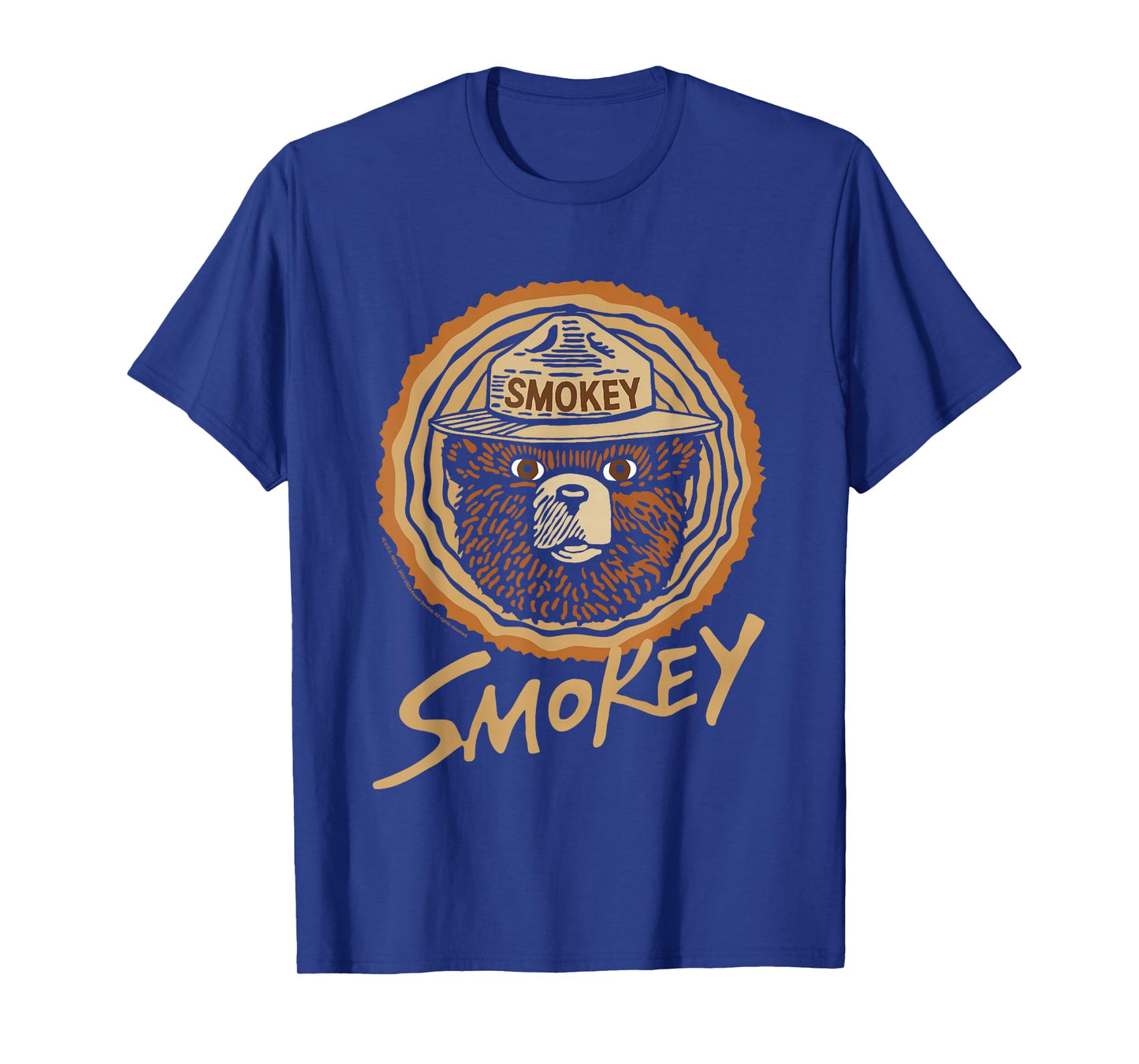 Smokey Bear Vintage Wood Cut Bear Face T-Shirt