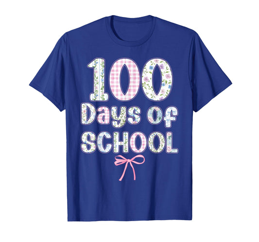 100 Days of School Coquette Bow 100th Day of School Teachers T-Shirt