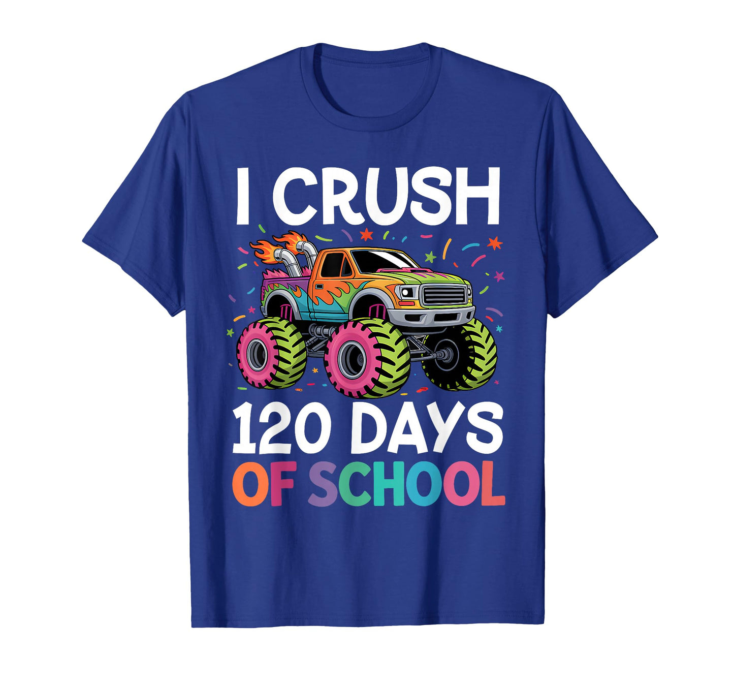 120 Days of School Monster Truck 120th Day of School Boys T-Shirt