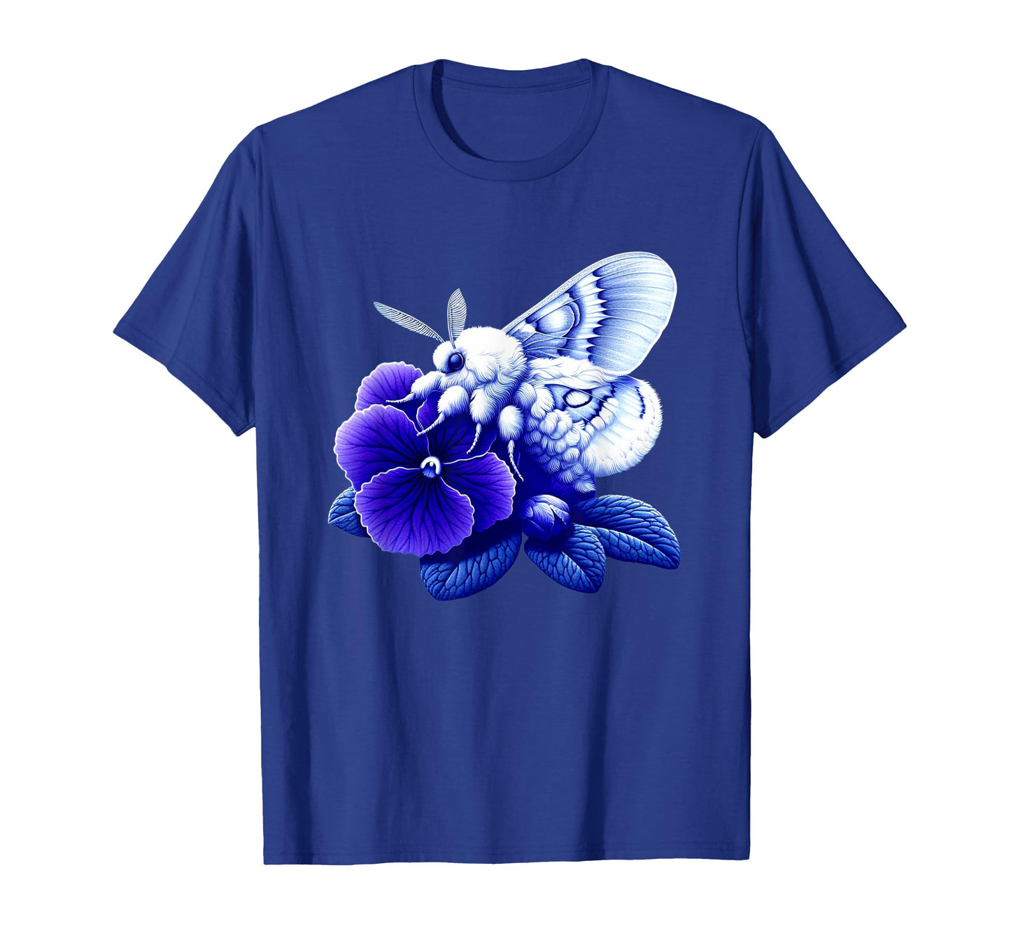 Poodle Moth On African Violet Flower Nature Wildlife Art T-Shirt