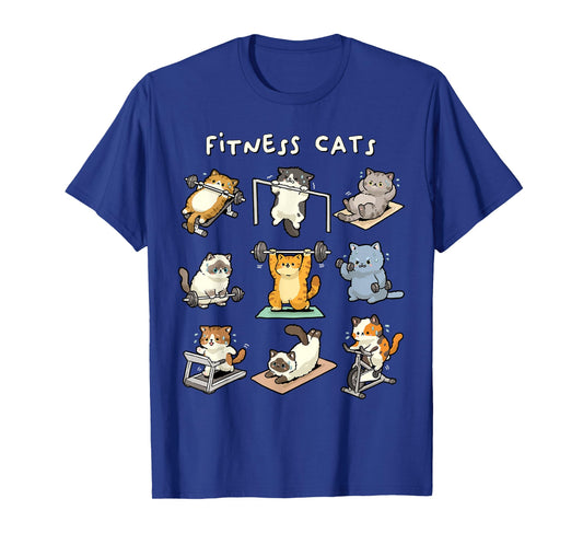 Fitness Cats Funny Gym Workout Cat New Year Resolution T-Shirt