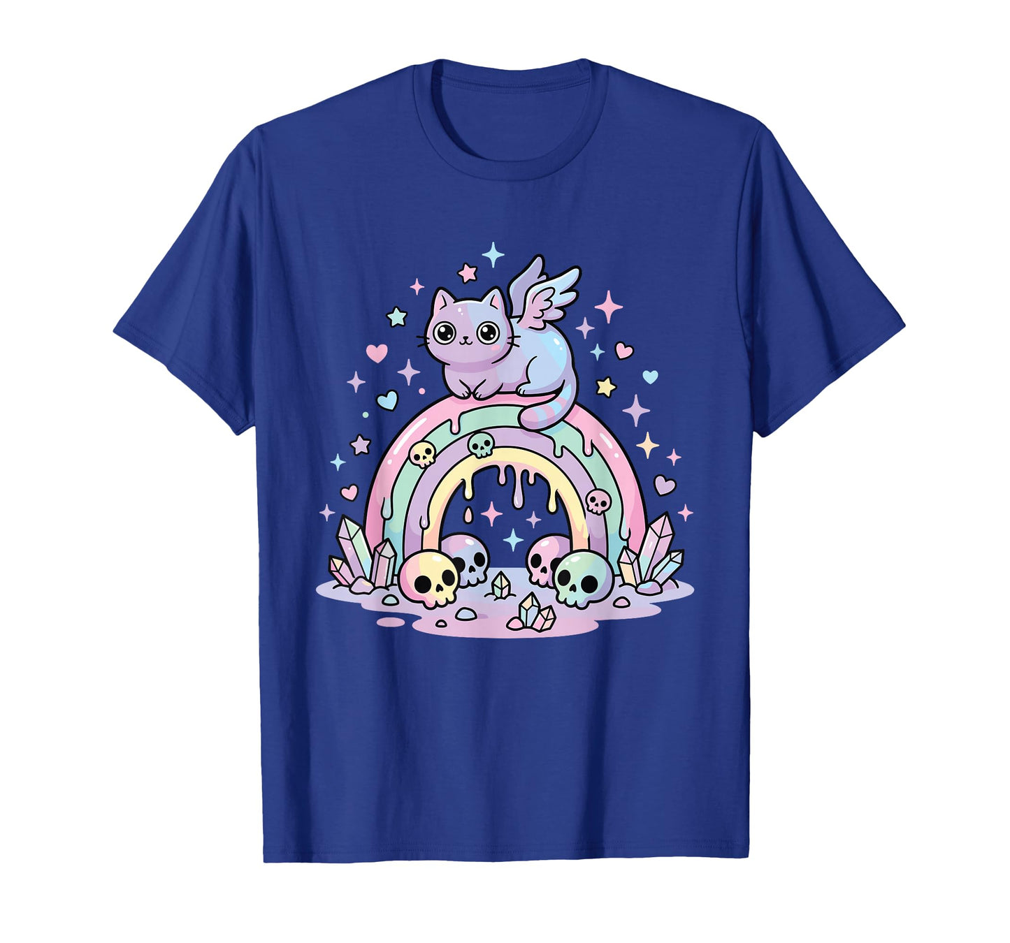 Rainbow Skulls Cute Cat T-Shirt