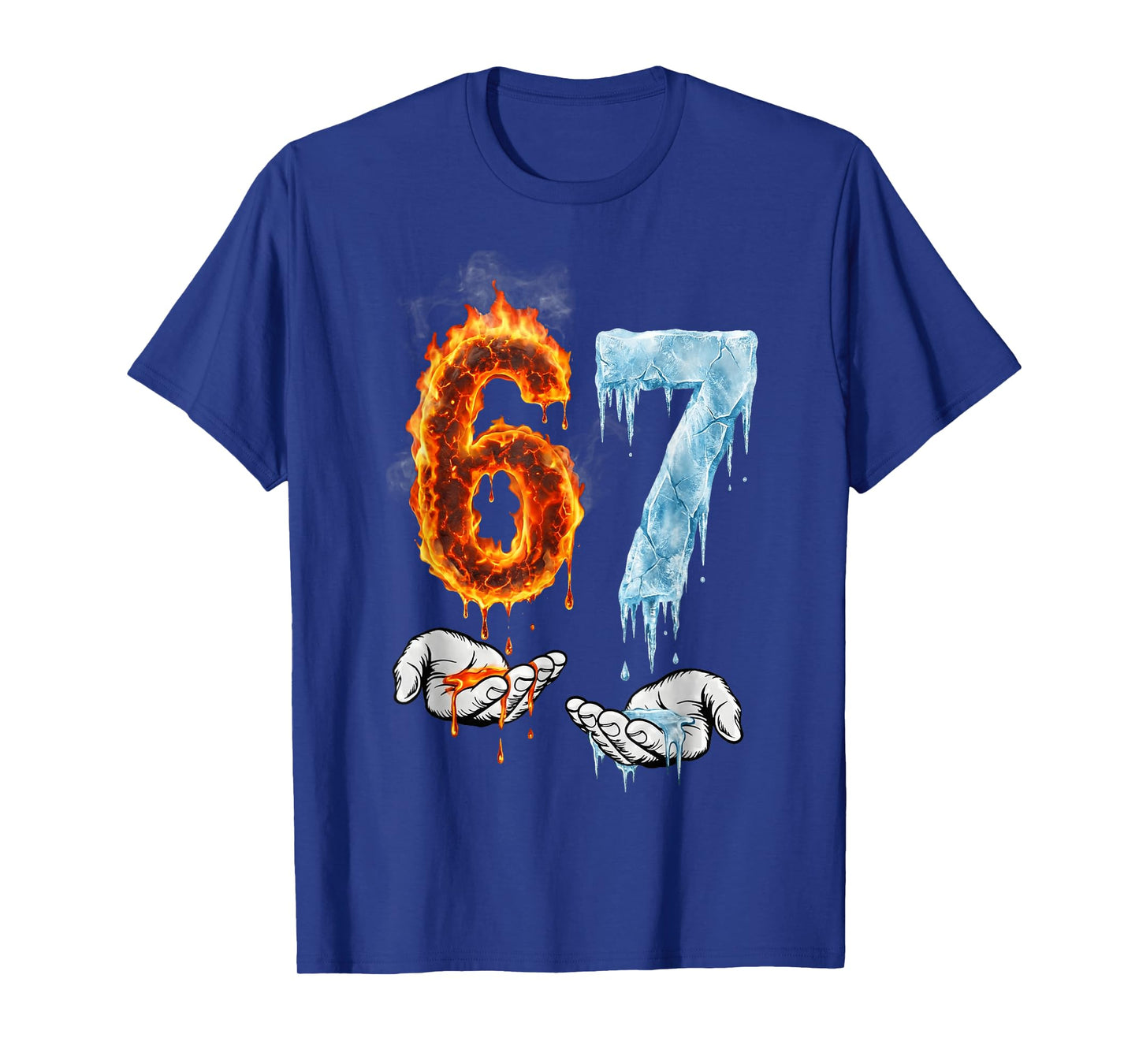 67 Flame Ice 6-7 Number Six Seven Meme 6 7 Kids Boys Girls T-Shirt
