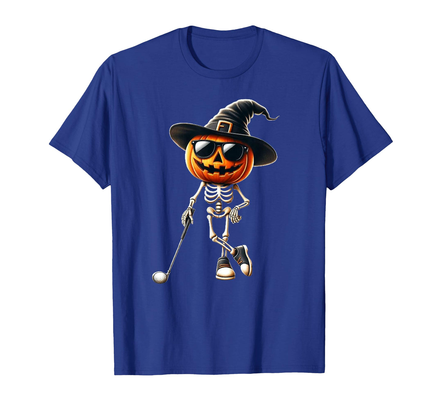 Skeleton Golf Pumpkin Golfing Golfer Halloween Costume Idea T-Shirt