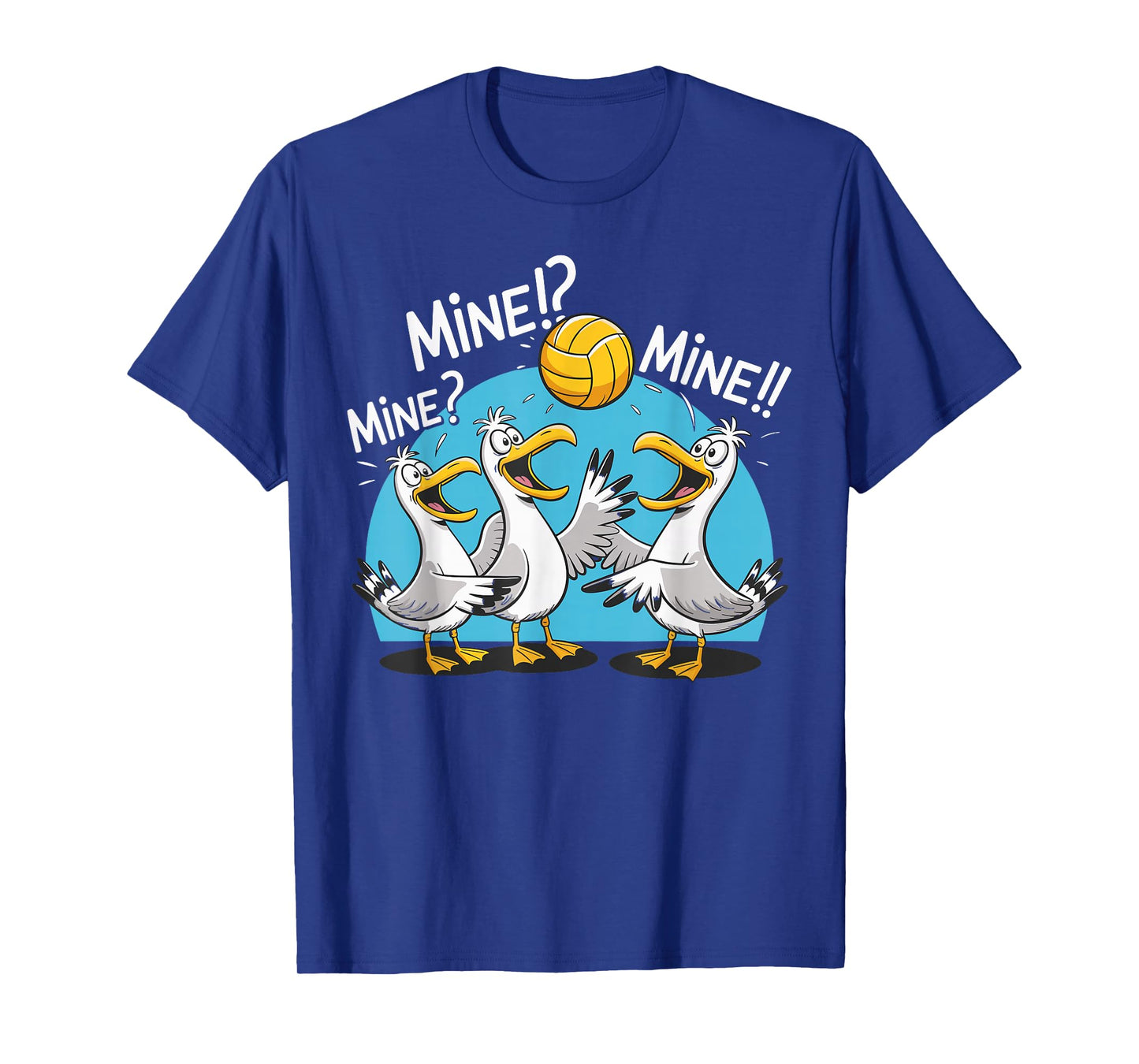 Retro Mine Mine Mine Volleyball Cute Bird Playing Volleyball T-Shirt