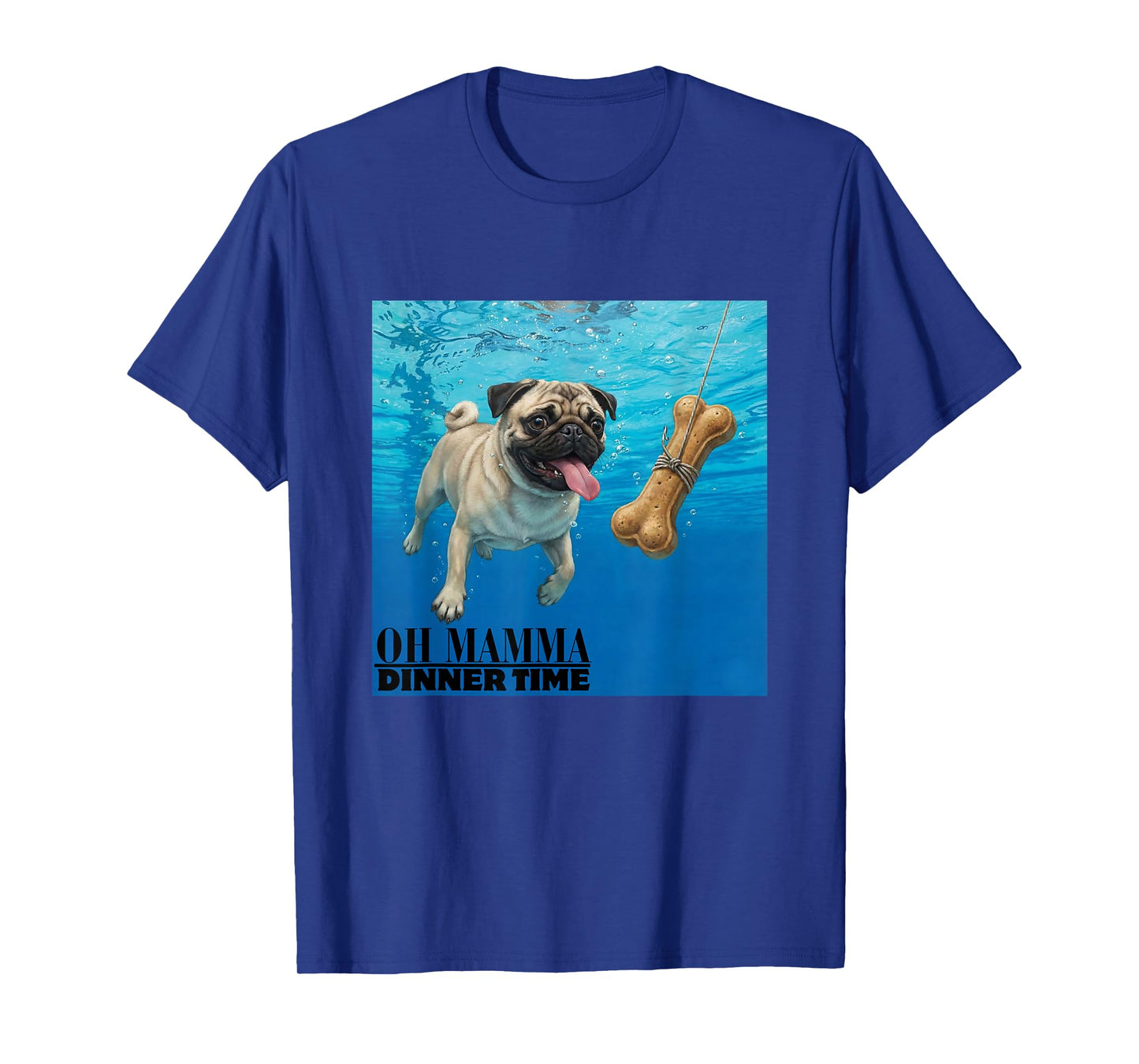 Funny Pug Swimming Underwater T-Shirt