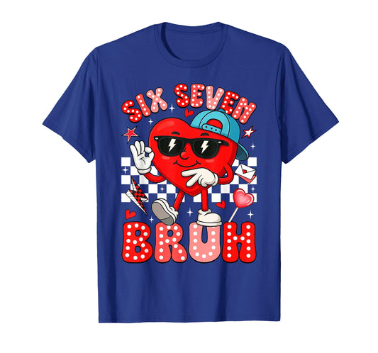 Funny Heart Meme 67 Six Seven Bruh Valentines Day Boys Kids T-Shirt