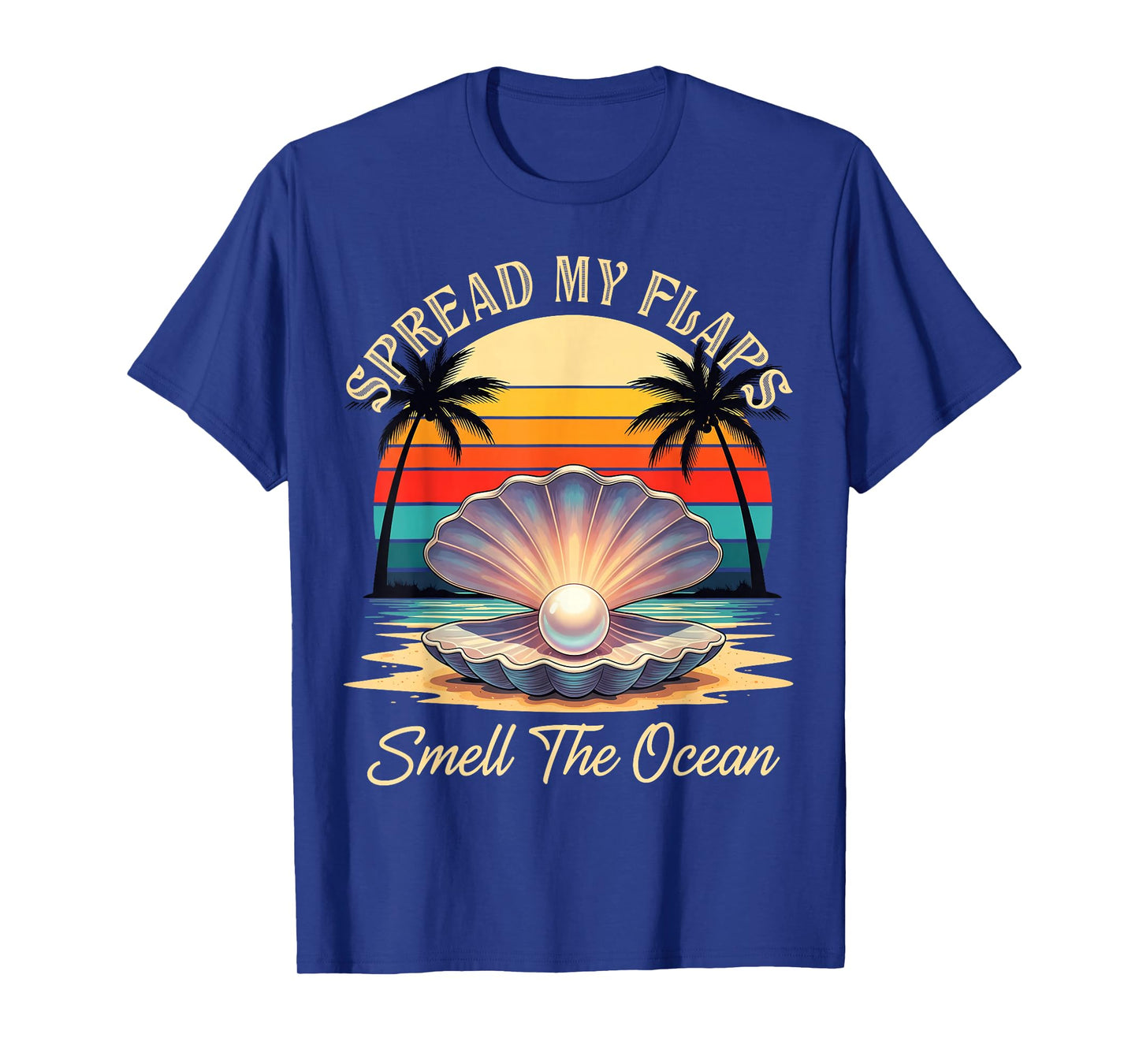 Spread My Flaps Smell The Ocean Vintage Gag Ocean Seashell T-Shirt