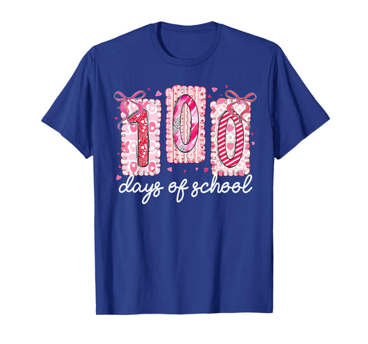 Preppy 100 Days of School Pink Coquette Bow Girl Women T-Shirt