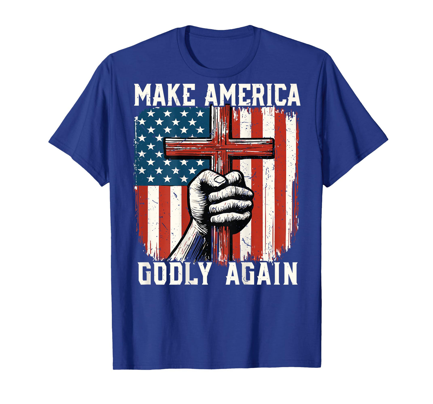 Jesus Make America Godly Again Patriotic Christian Faith T-Shirt