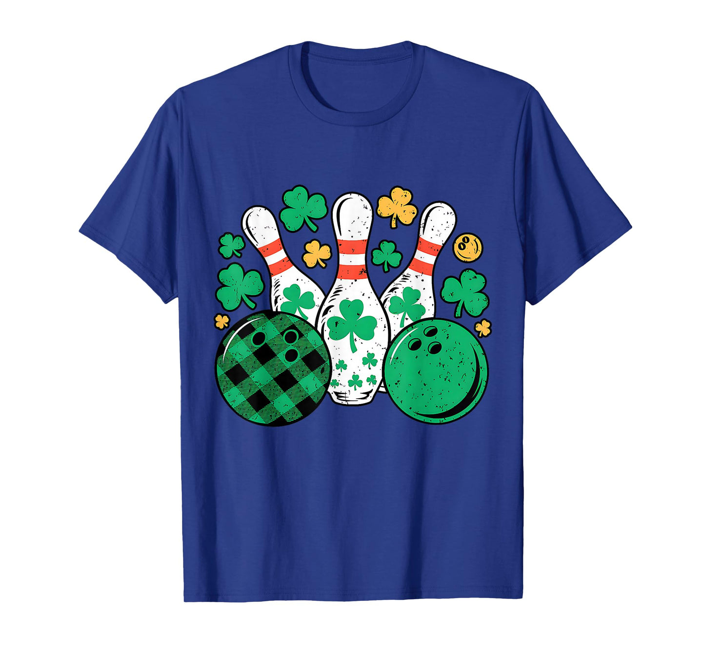 St Patricks Day Plaid Bowling Shamrock Irish Men Women Kids T-Shirt