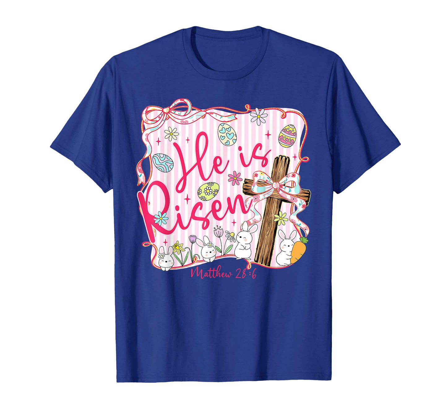 He is Risen Jesus Christian Easter Coquette Bow Faith Women T-Shirt