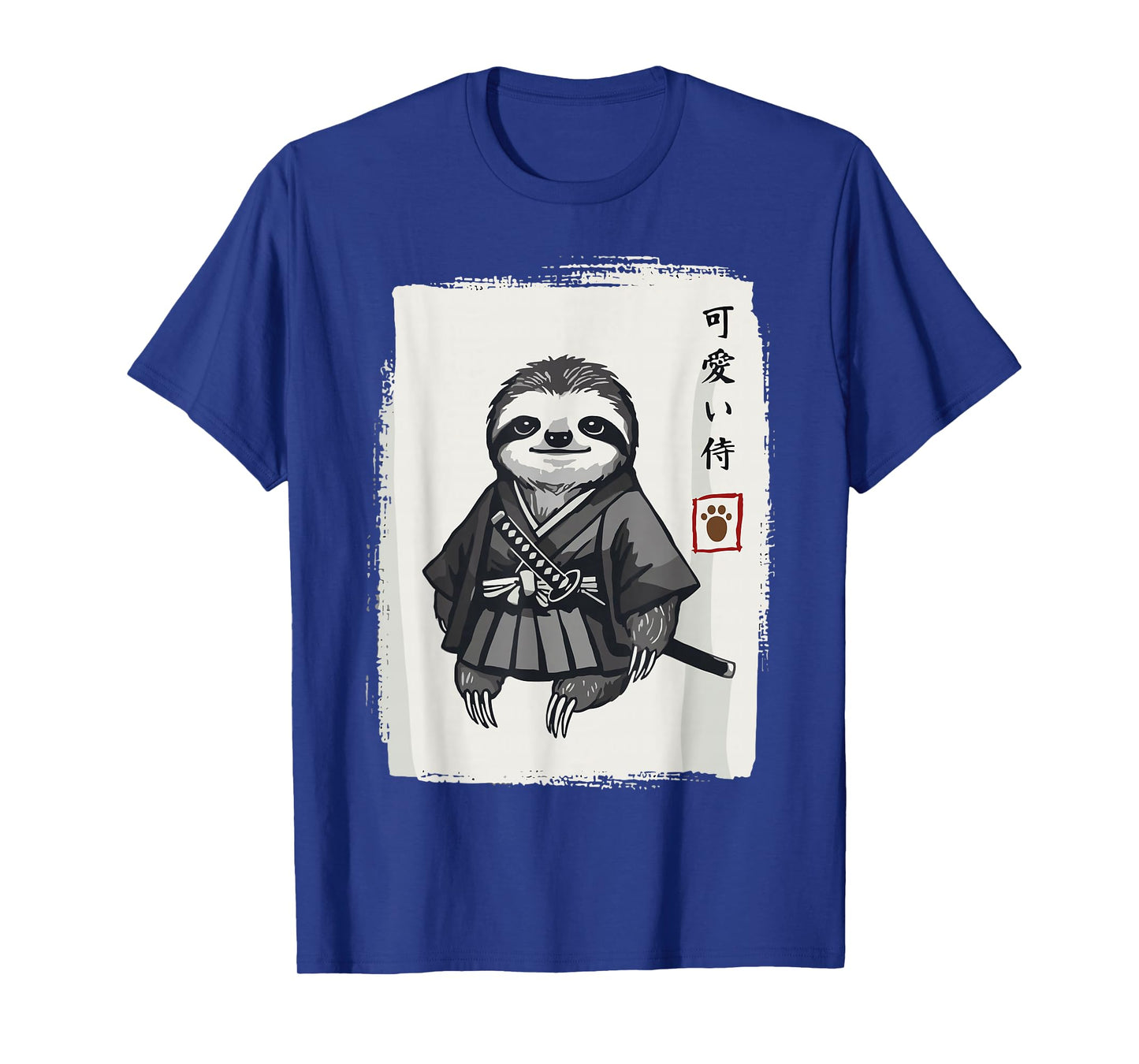 Samurai Sloth Shirts for Women Men Vintage Graphic Japanese T-Shirt