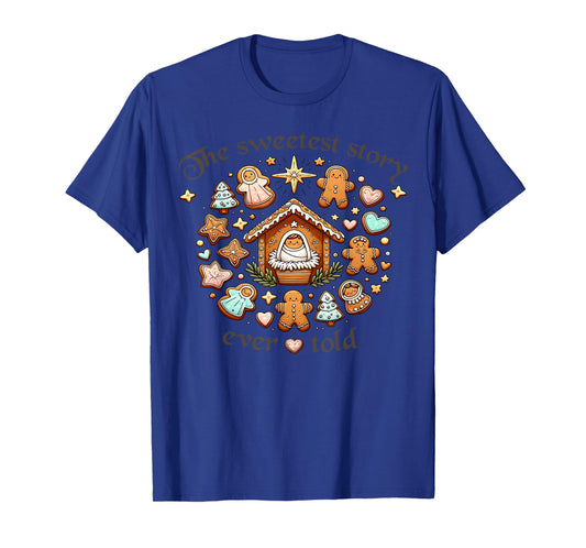 The Sweetest Story Ever Told, Christmas Gingerbread Nativity T-Shirt