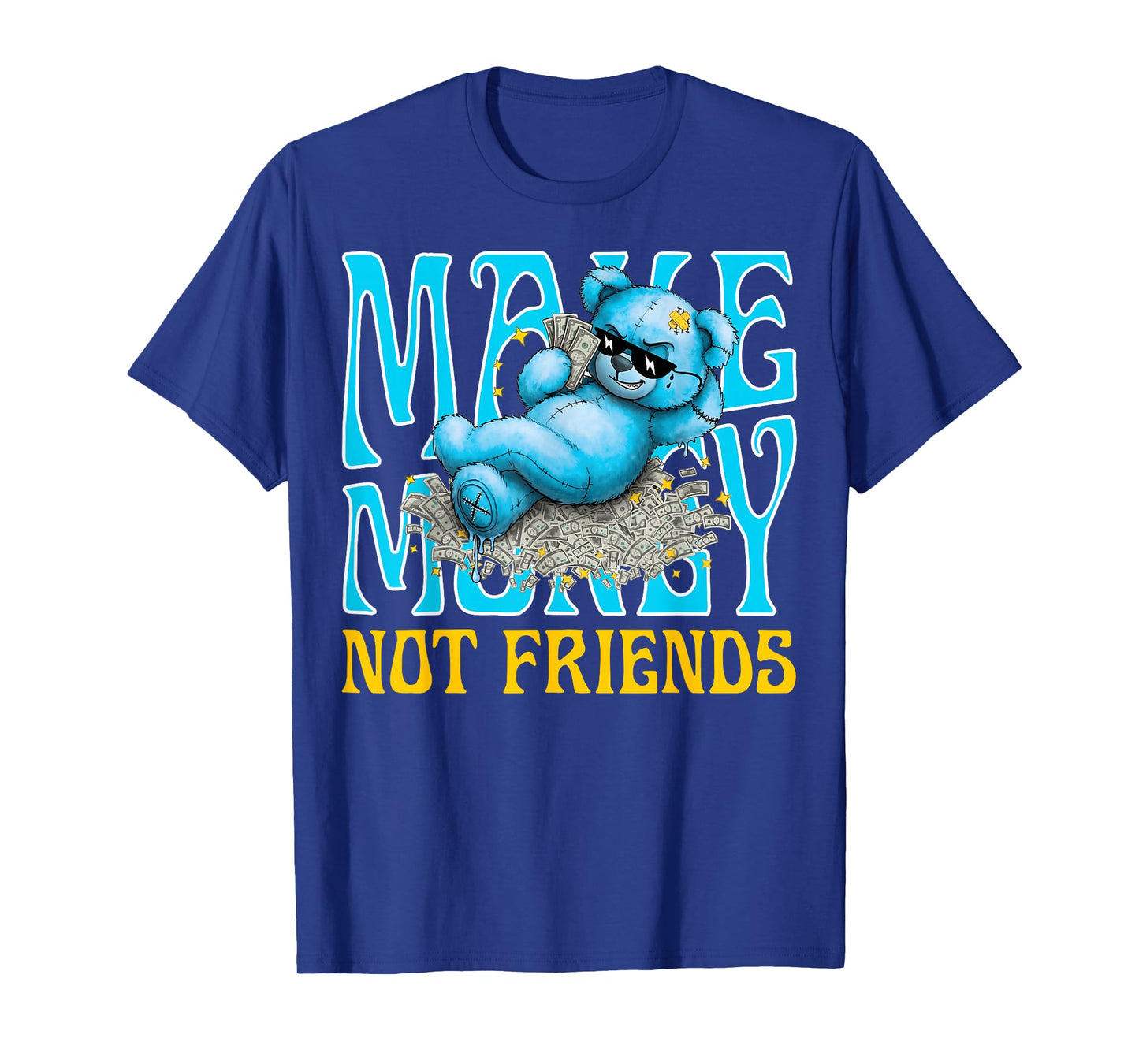 Streetwear Retro Matching Gamma Blue Funny Make Money T-Shirt
