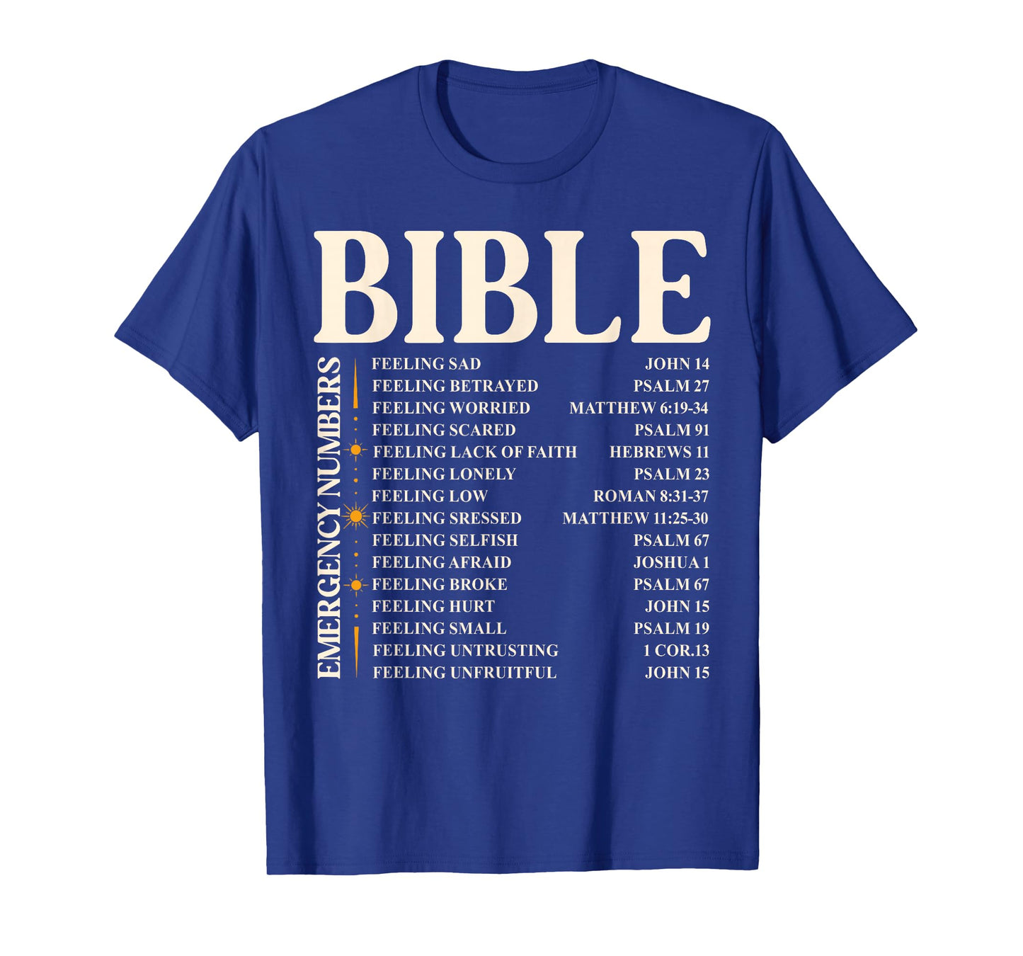Bible Emergency Numbers - Funny Christian Bible & Jesus T-Shirt