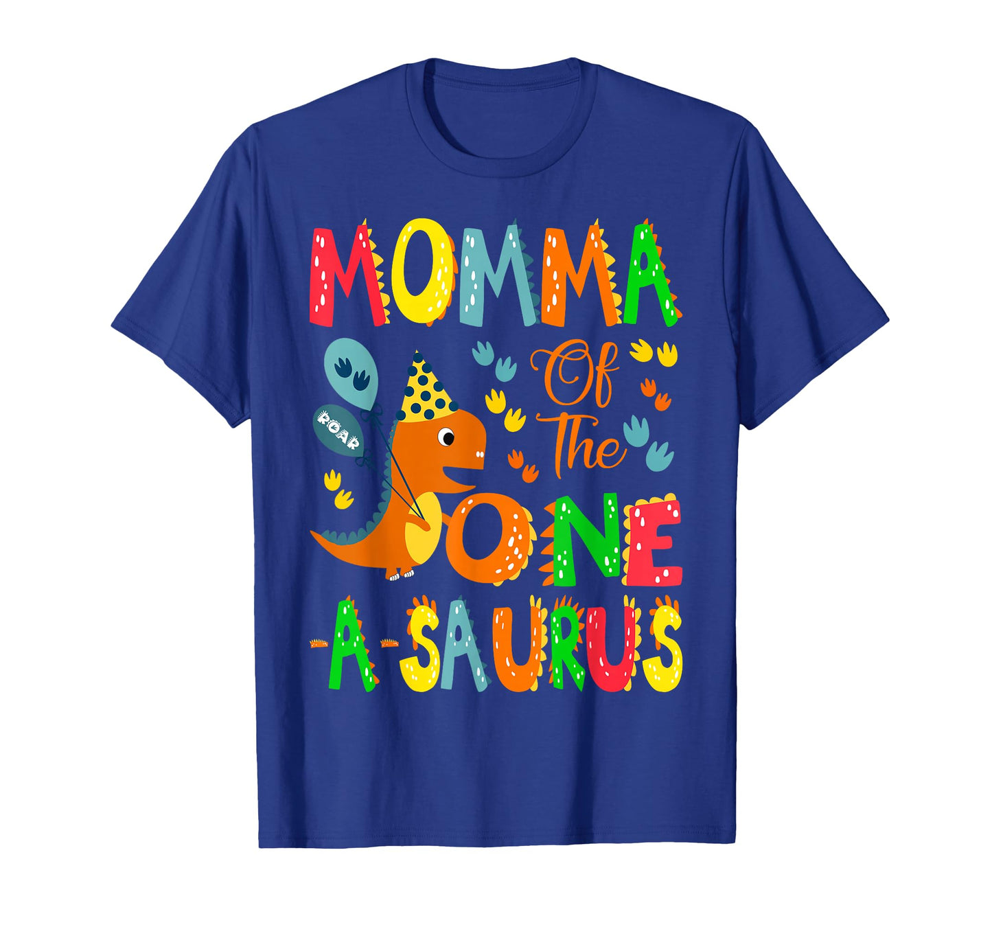 Momma of The One-A-Saurus 1st Birthday Boy Dinosaur Lover T-Shirt
