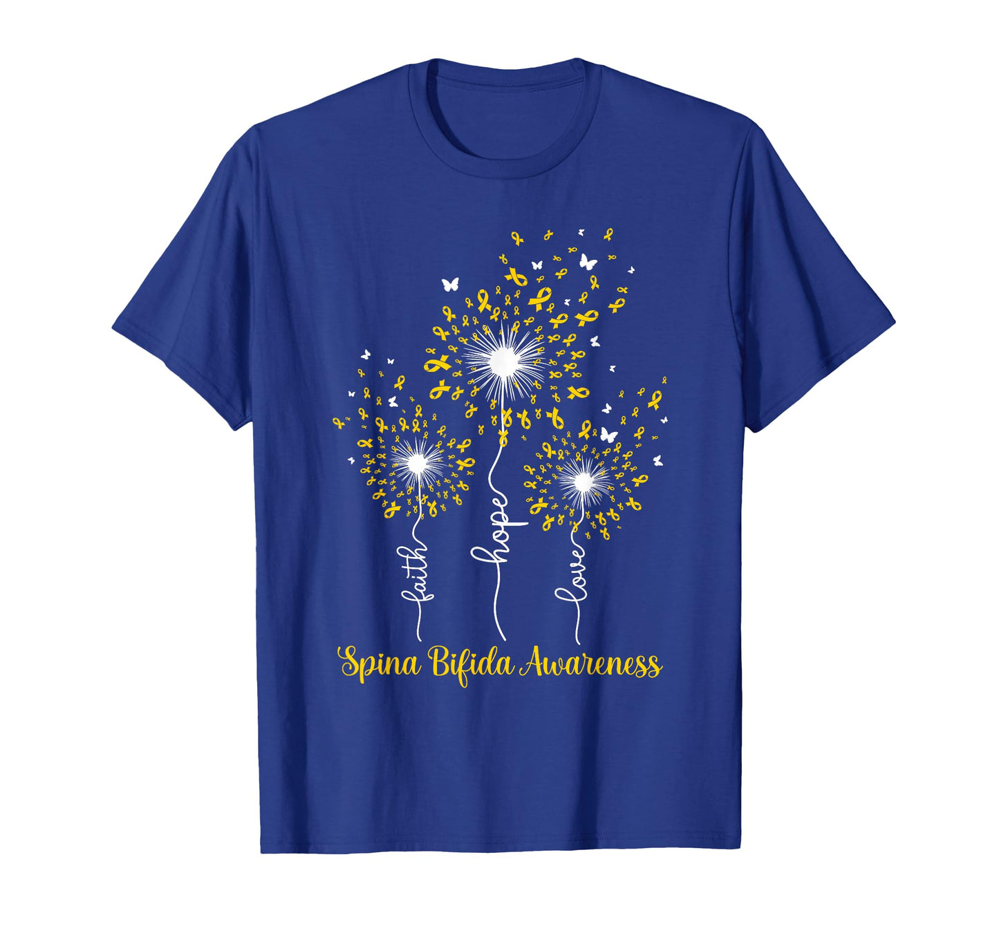 Dandelion Faith Hope Love Spina Bifida Awareness T-Shirt