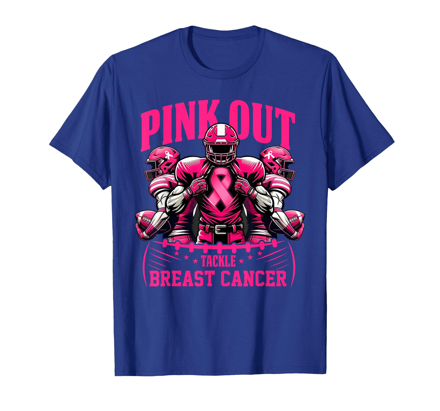 Football Tackle Breast Cancer Awareness Pink Out Womens T-Shirt