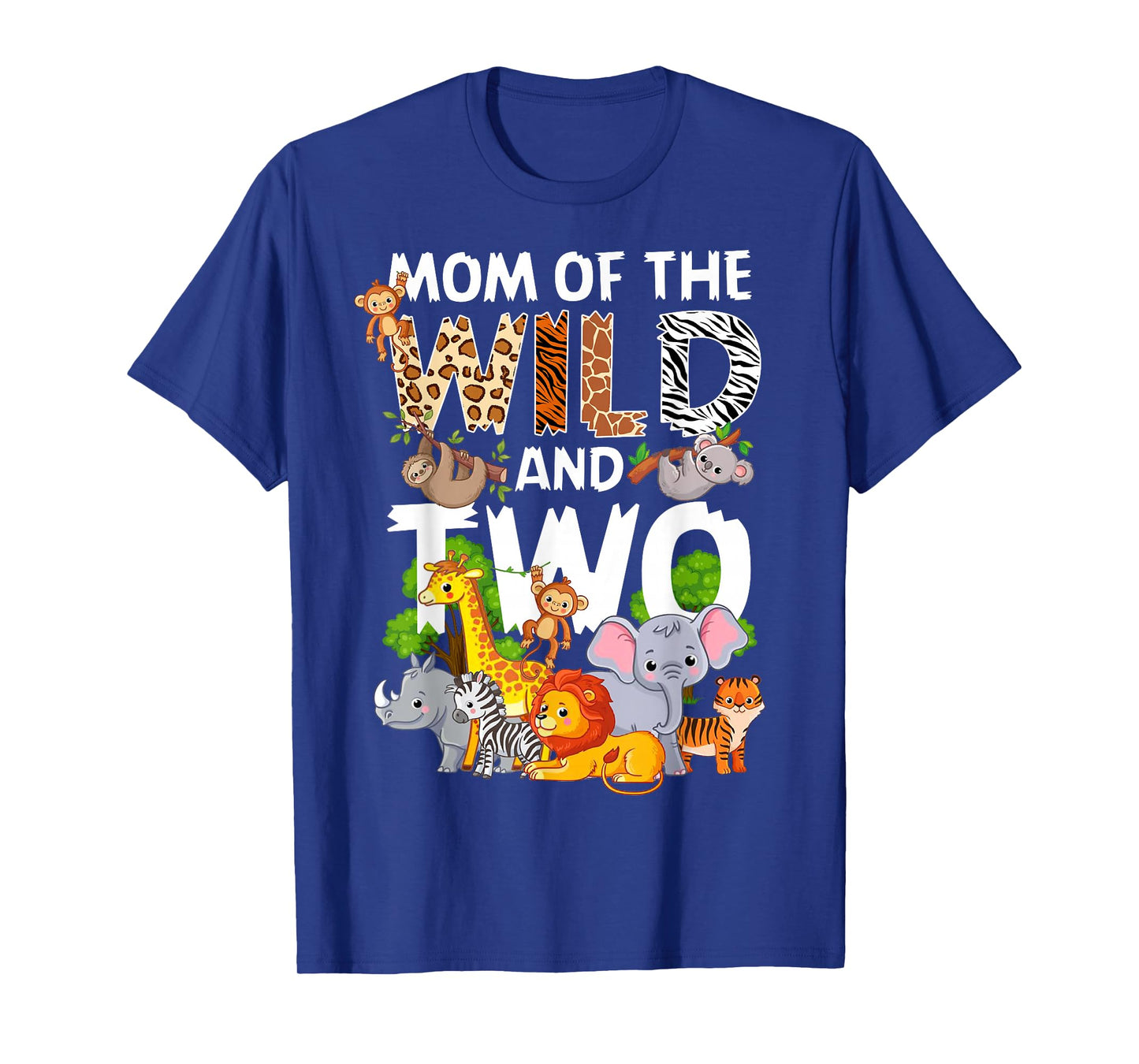 Mom Of The Wild Two Zoo 2nd Birthday Safari Jungle Animal T-Shirt