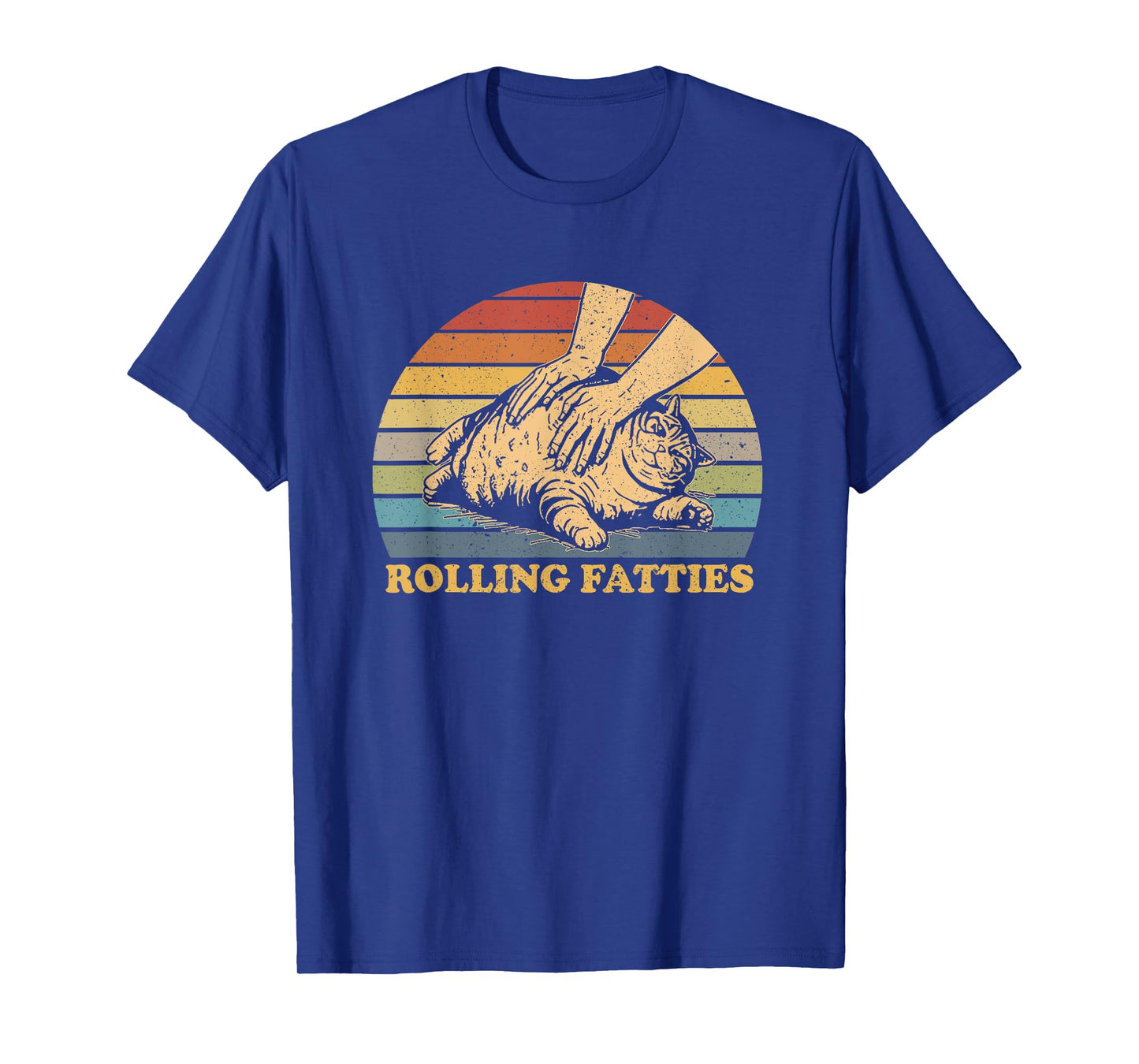 Cat Rolling Fatties Funny Vintage T-Shirt