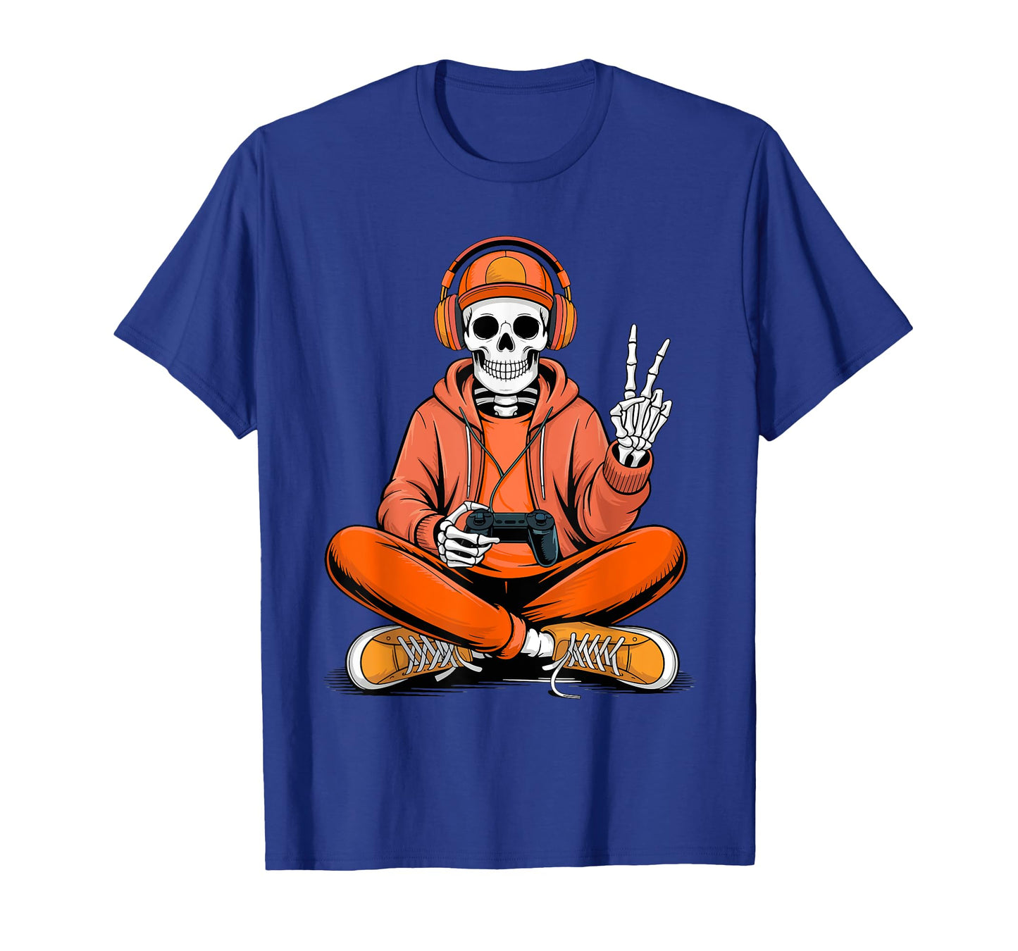 Skeleton Gamer Video Gaming Halloween Boys Men Kids T-Shirt