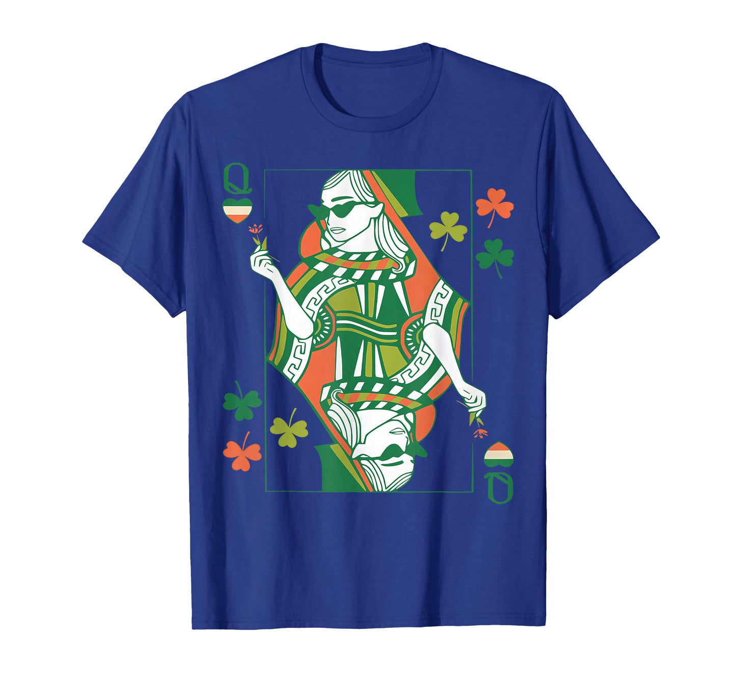 St Patrick's Day Irish Hearts Queen Playing Cards Clover T-Shirt