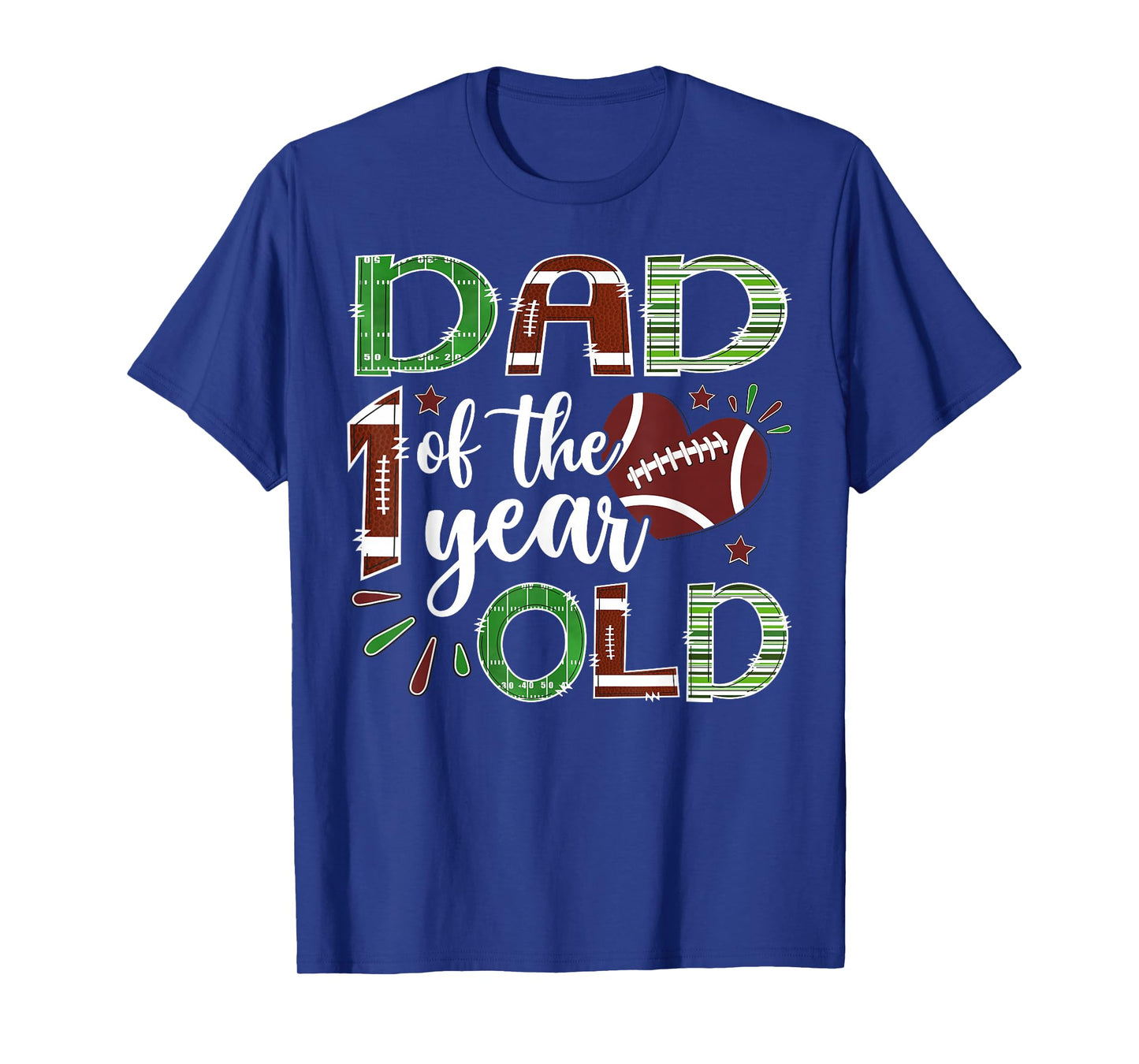 Dad of The 1 Year Old Football First Birthday Boy Matching T-Shirt