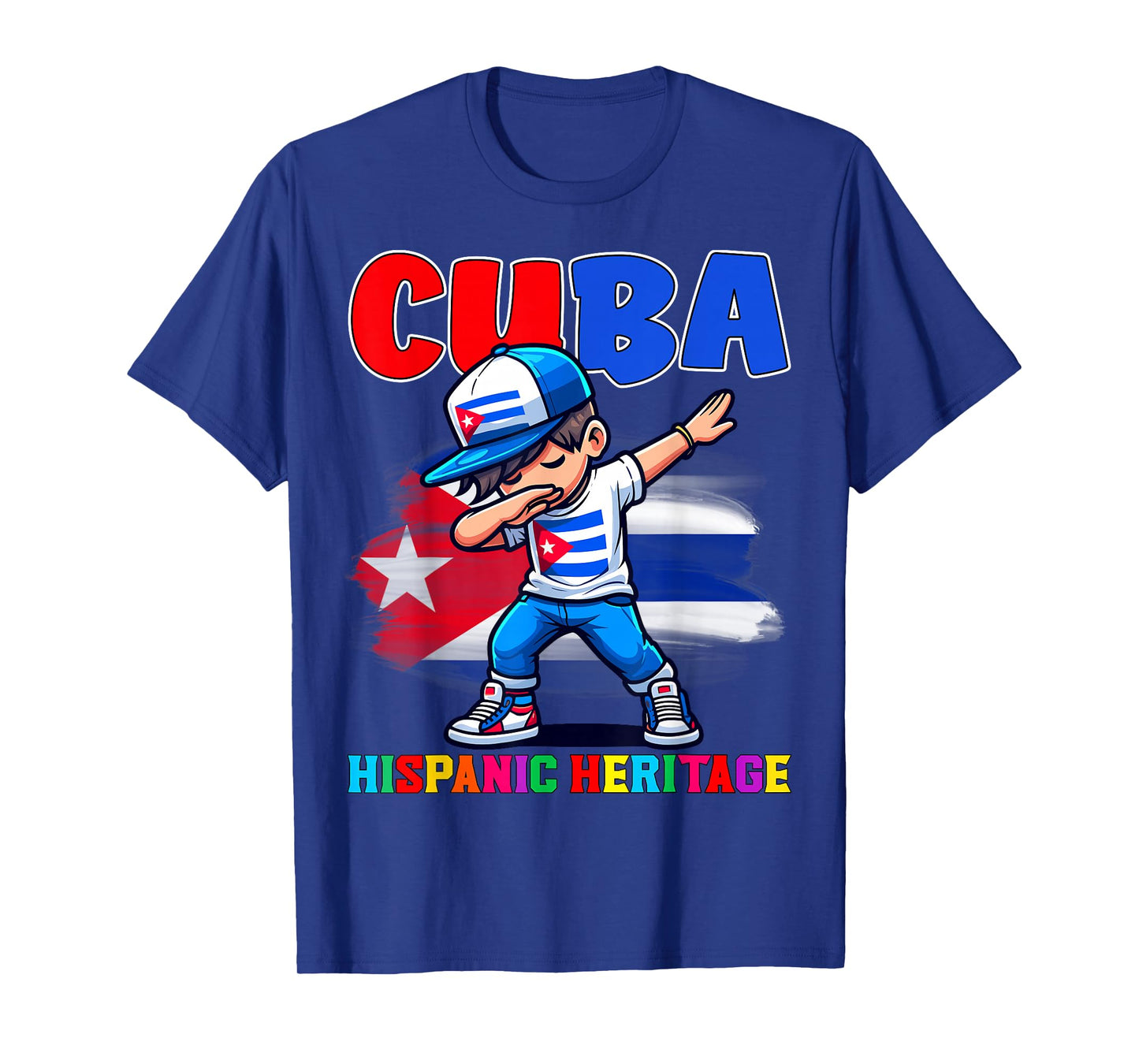 Cuba Dabbing Kid Hispanic Heritage Celebration for Kids T-Shirt