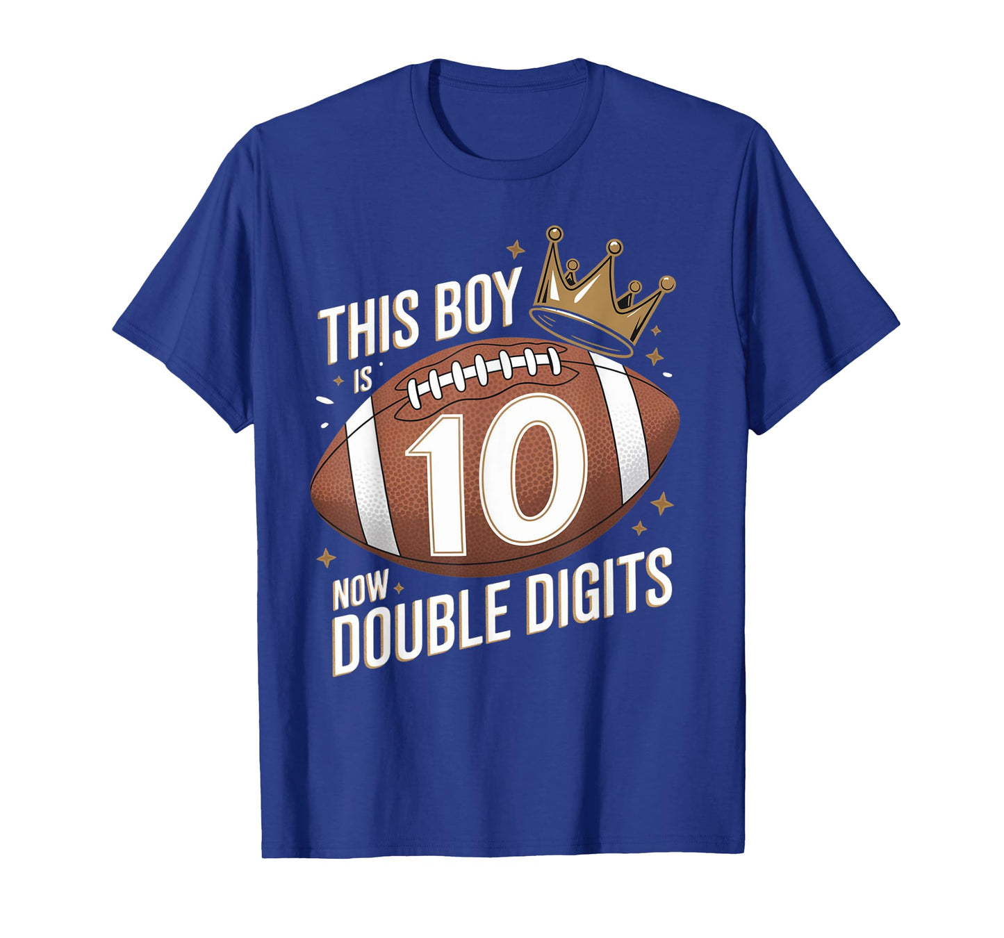 This Boy Is Now Double Digits 10th Birthday Kids Football 10 T-Shirt