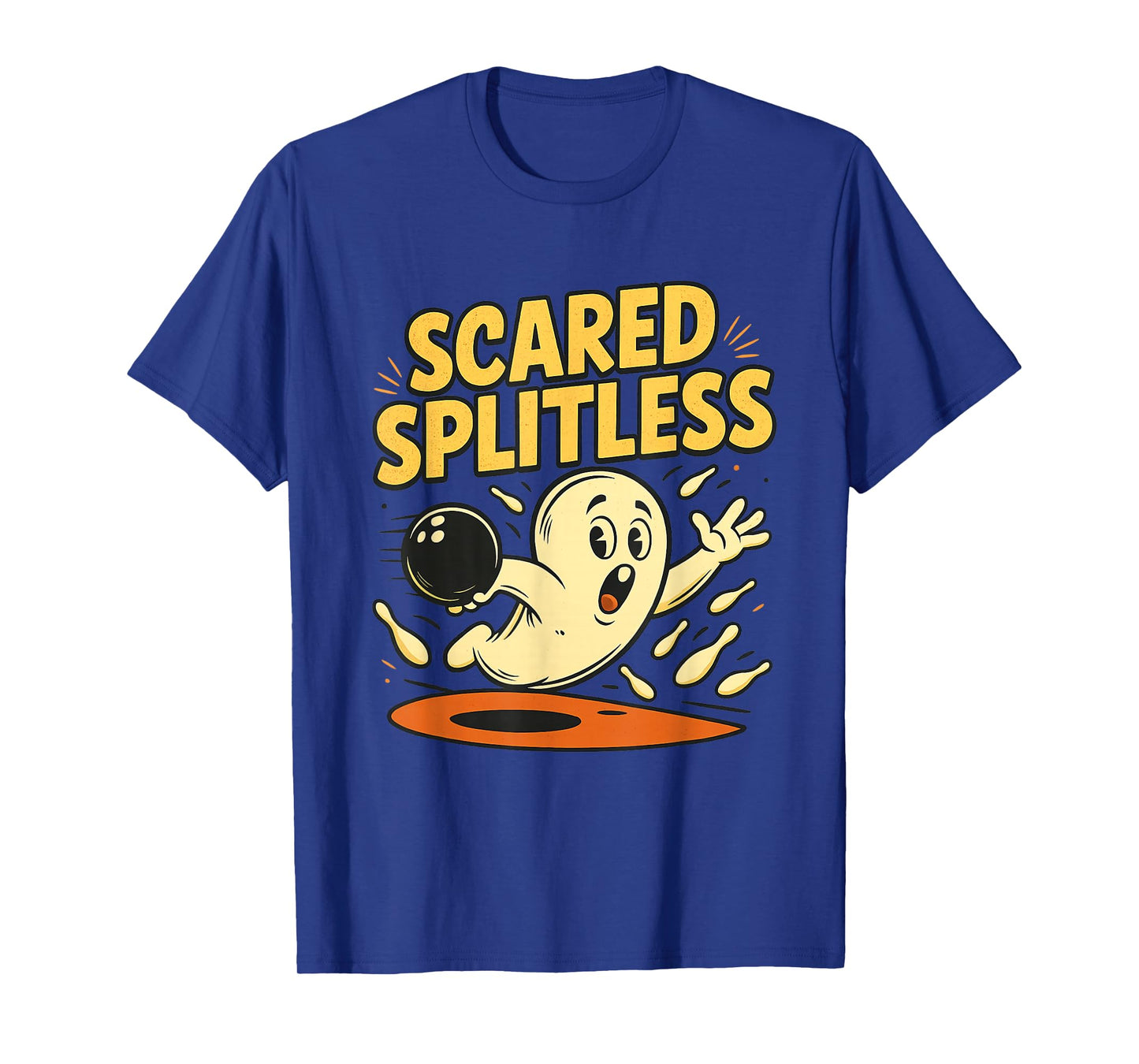 Funny Halloween Bowling, Scared Splitless Bowler Apparel T-Shirt