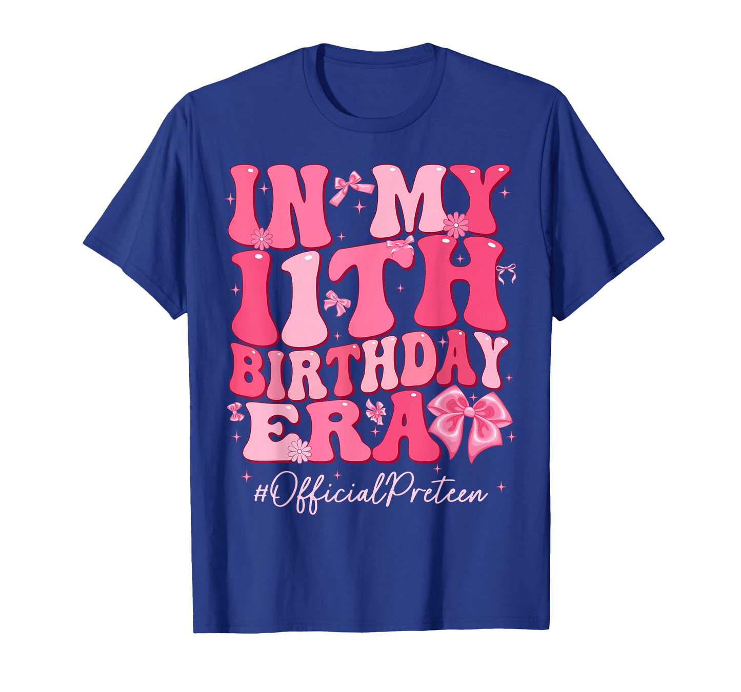 Groovy In My 11th Birthday Era Coquette Bow Birthday Girl T-Shirt