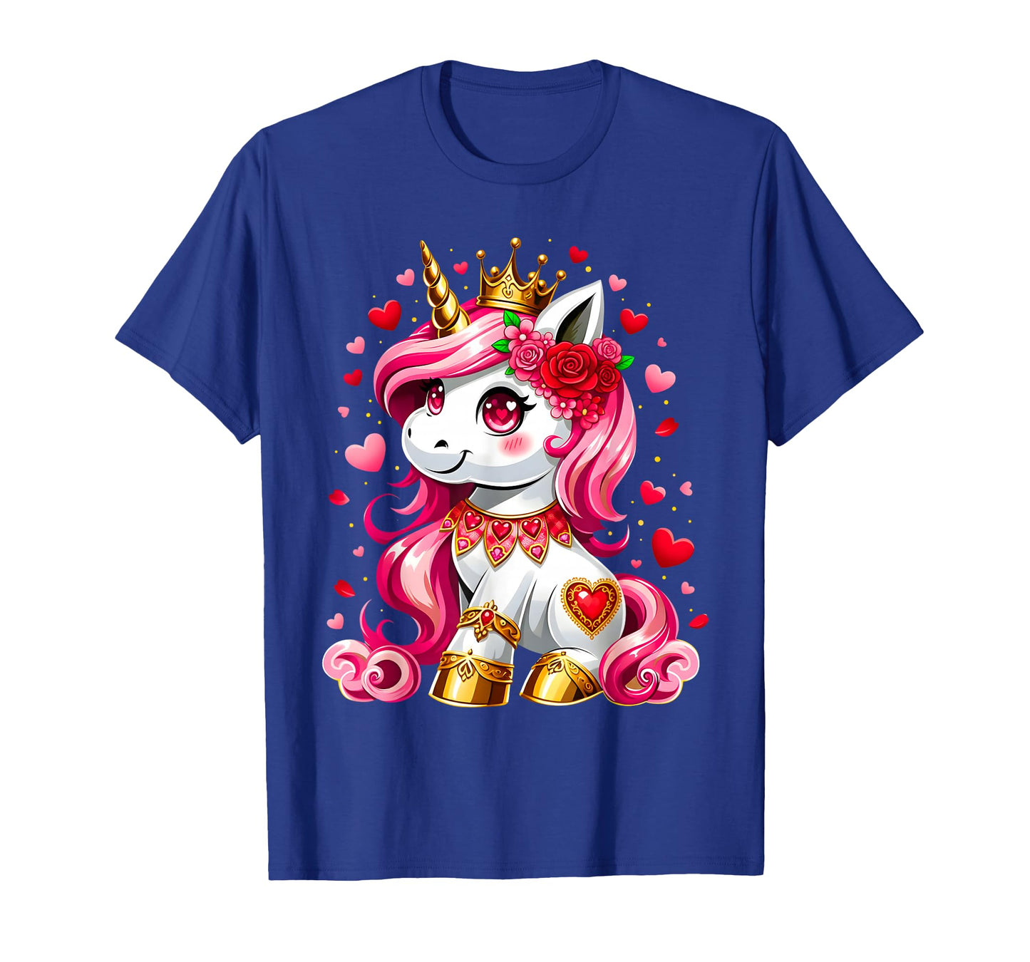 Cute Unicorn Heart Valentines Day Girls Kids Valentine T-Shirt