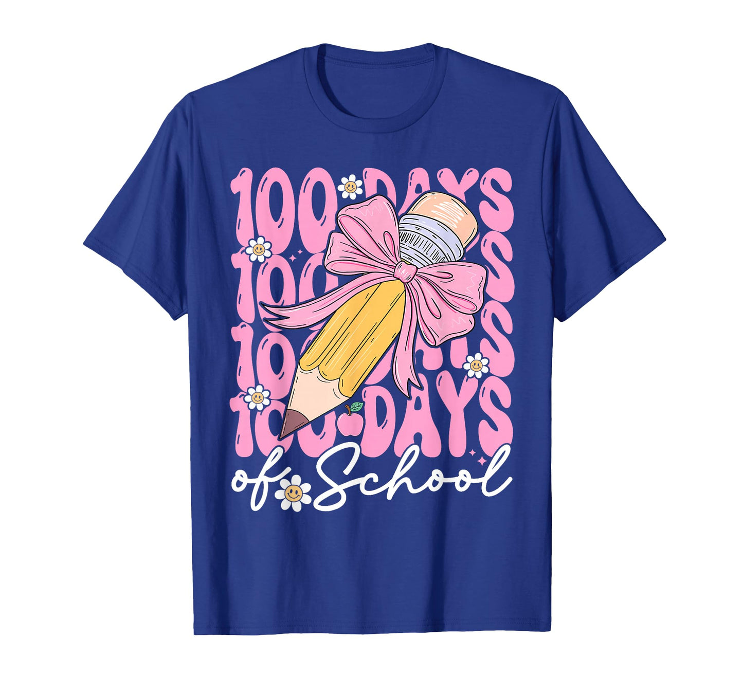 100th Day of School 100 Days Smarter Coquette Bow Kids Girls T-Shirt