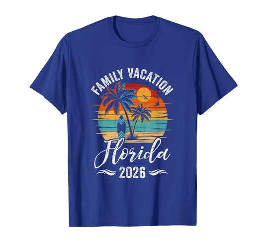 Family Vacation 2026 Vintage Florida Summer Matching Trip T-Shirt