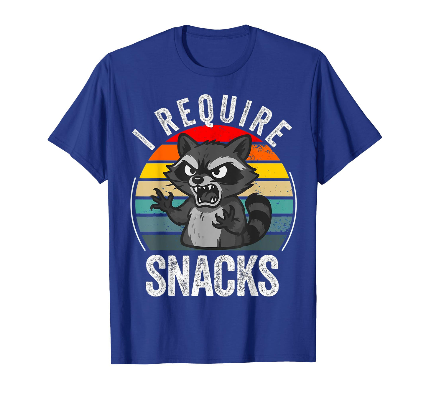 Vintage Retro Funny Raccoon I Require Snacks T-Shirt