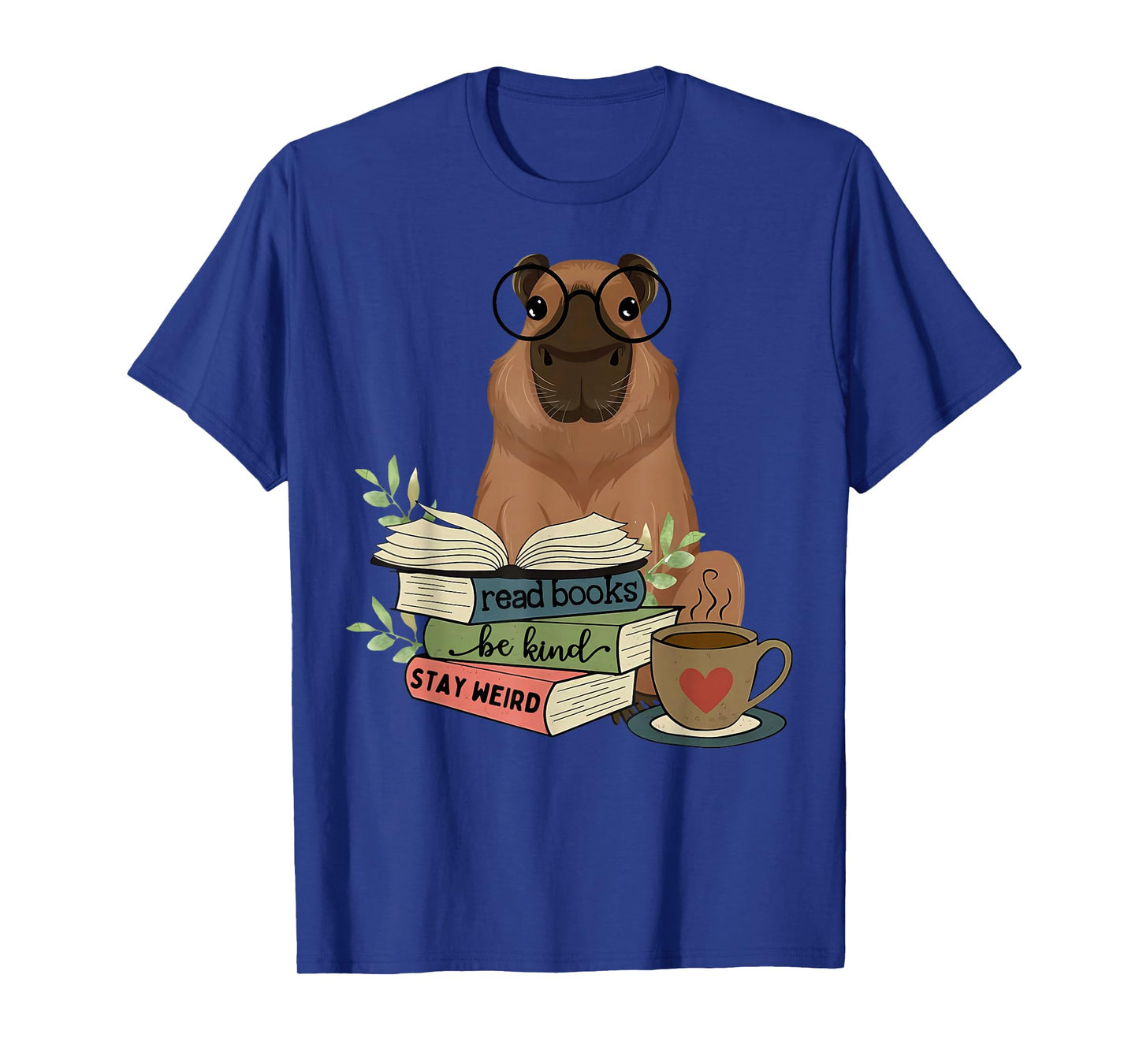 Capybara Glasses Reading Books Capybara Nerd Bookworm T-Shirt
