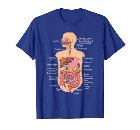 Human Digestive System Anatomy Chart Biology Diagram T-Shirt