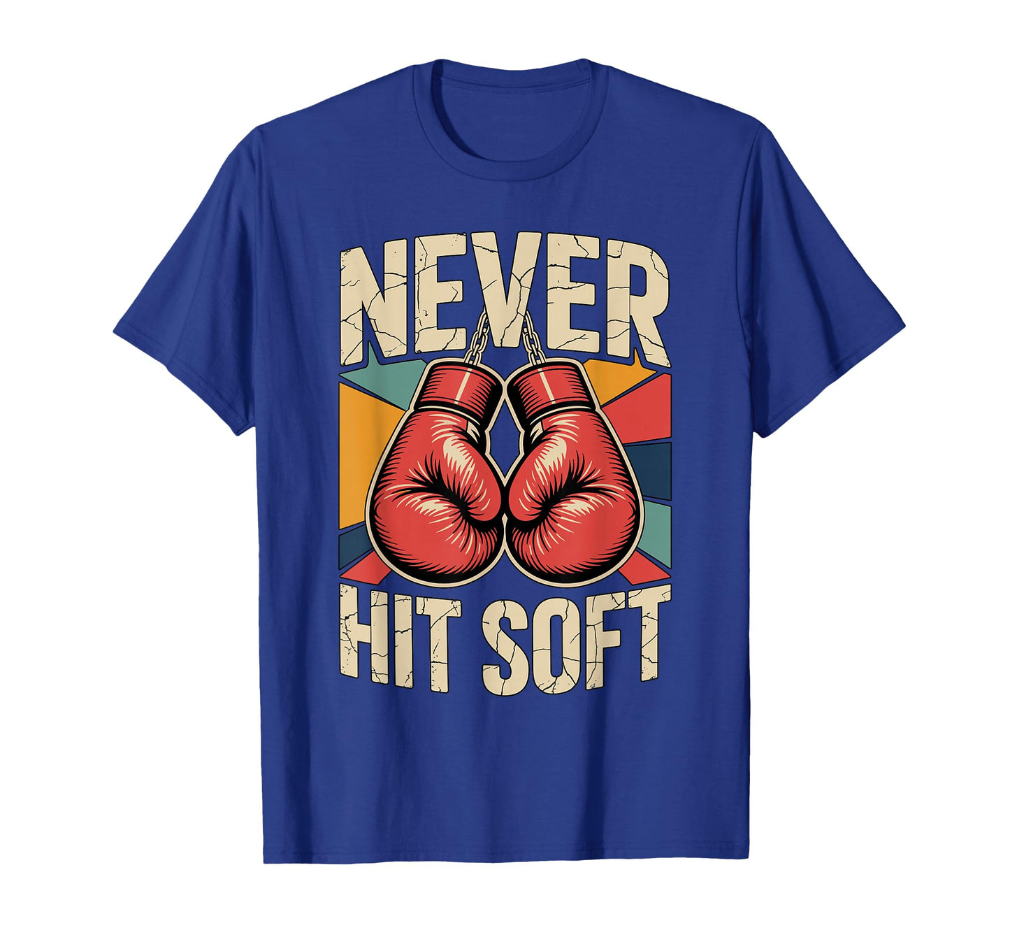 Vintage Boxing Never Hit Soft Kickboxing Boxer Training T-Shirt