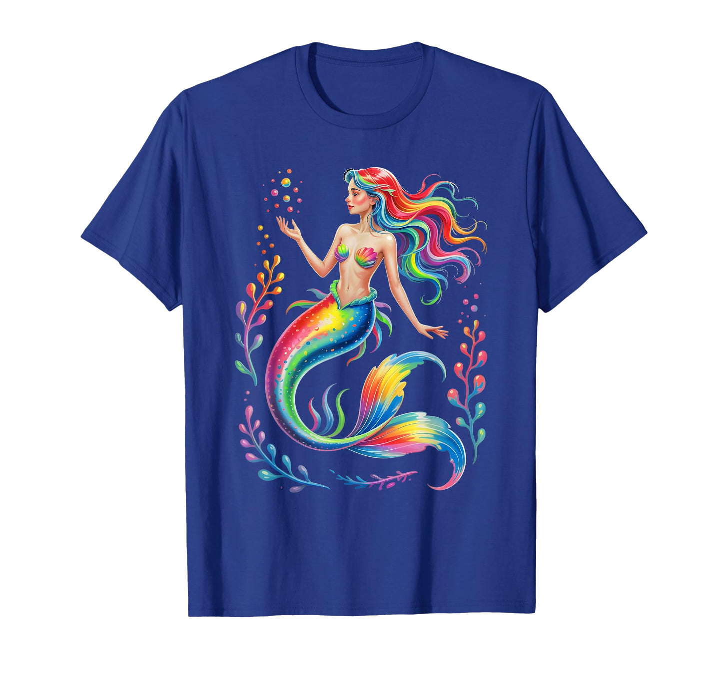 Mermaid Colorful Abstract Painting Art Graphic Motif women T-Shirt