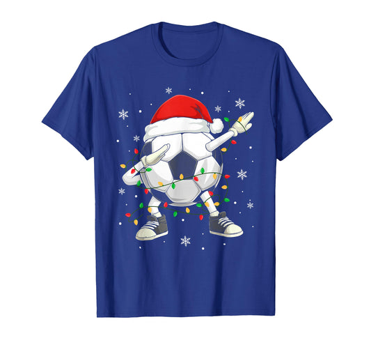 Santa Soccer Ball Sports Christmas Soccer Player Men Boys T-Shirt
